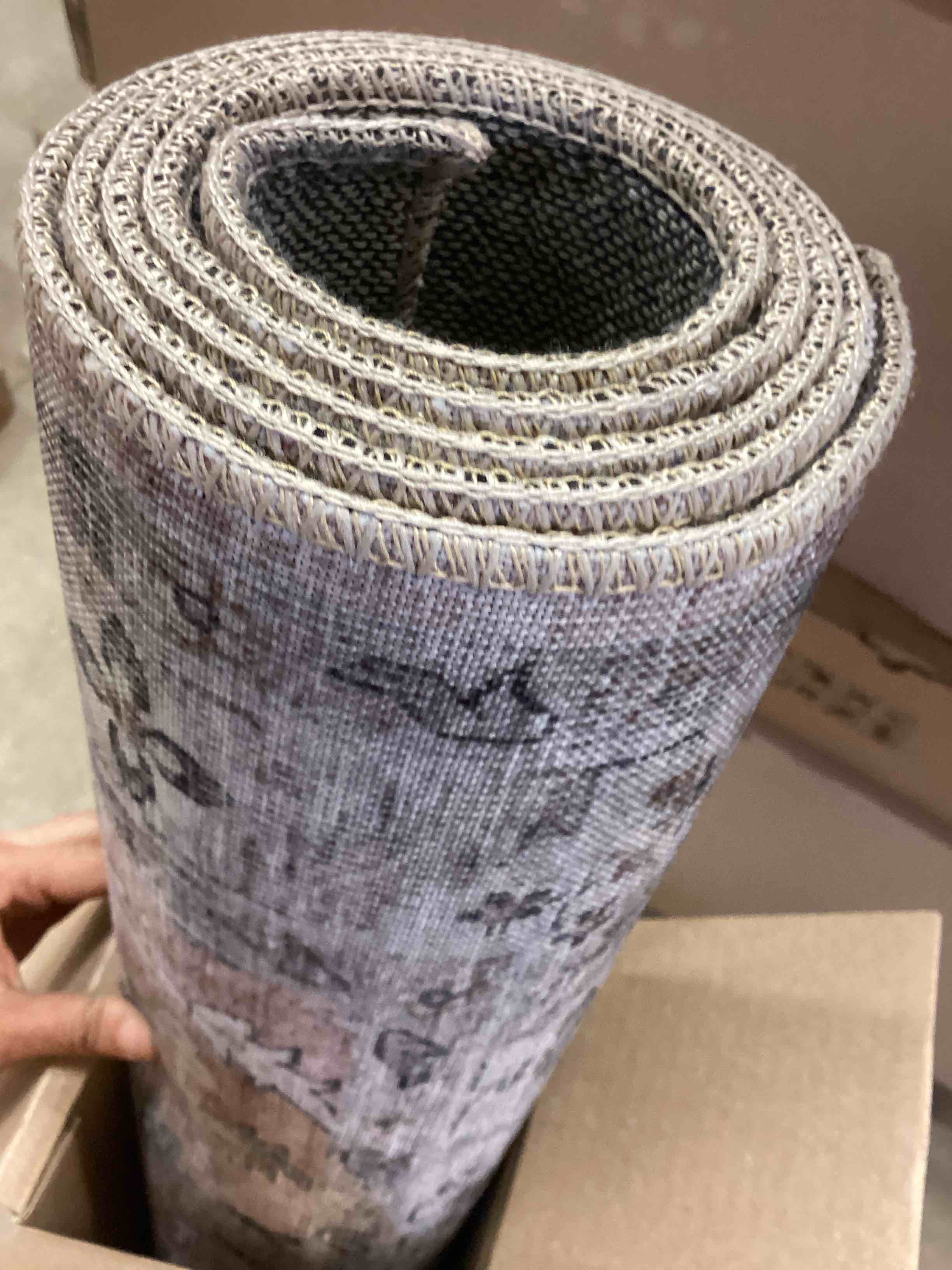 Condition photo showing Good Condition for Loloi Hathaway Collection HTH-06 Blush/Multi 2'-0" x 5'-0", .25" Thick Accent Rug, Soft, Durable, Printed, Modern, Low Pile, Non-Shedding, Easy Clean, Living Room Rug Blush / Multi 2' x 5' (Rectangular)