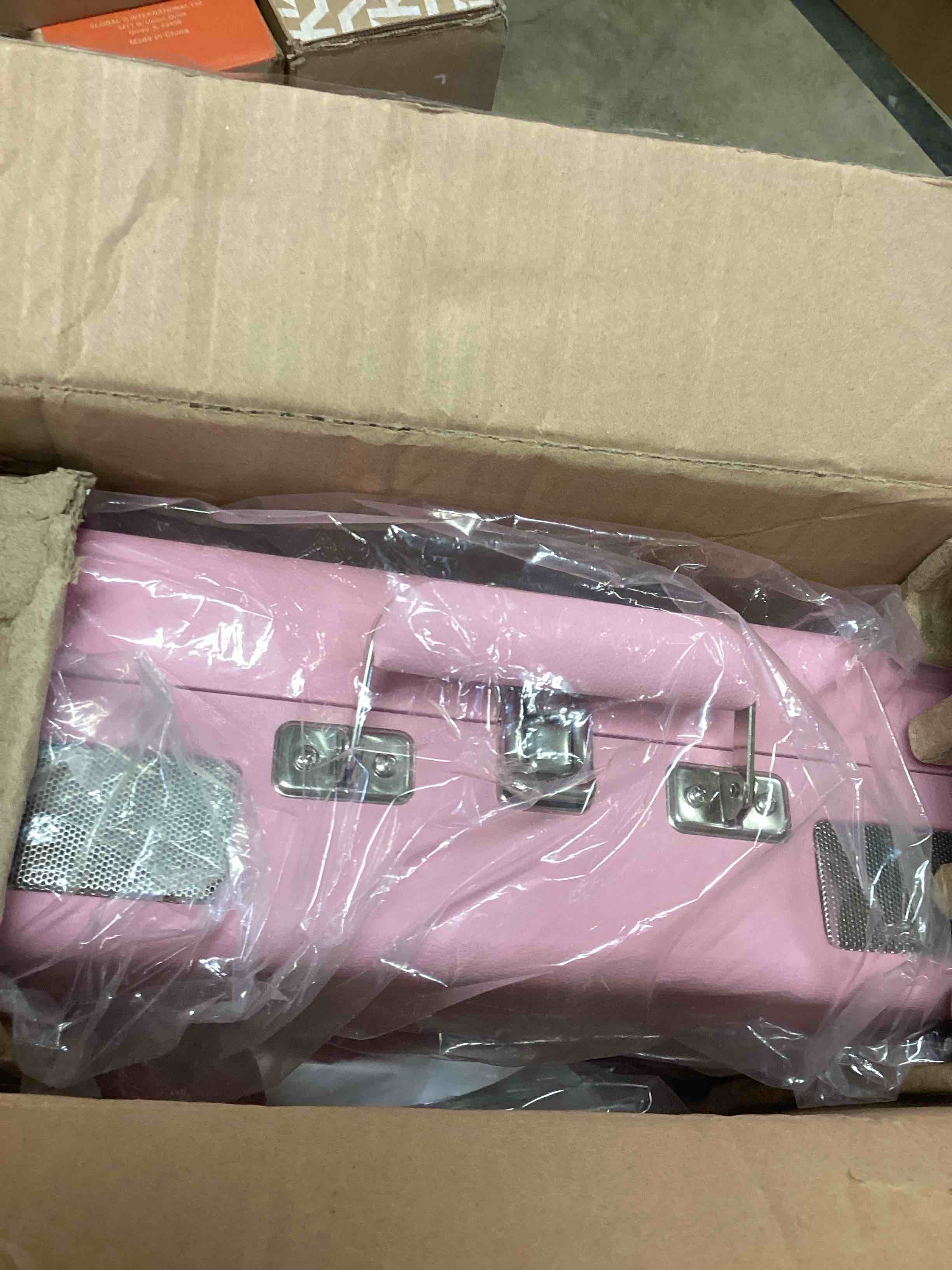 Condition photo showing Good Condition for Pink Vinyl Record Player 3 Speeds Portable Suitcase Turntable with Built-in Dual Speakers, Bluetooth Gramophone with Built-in Battery 3.5mm Aux Input/RCA Output Pink Silver