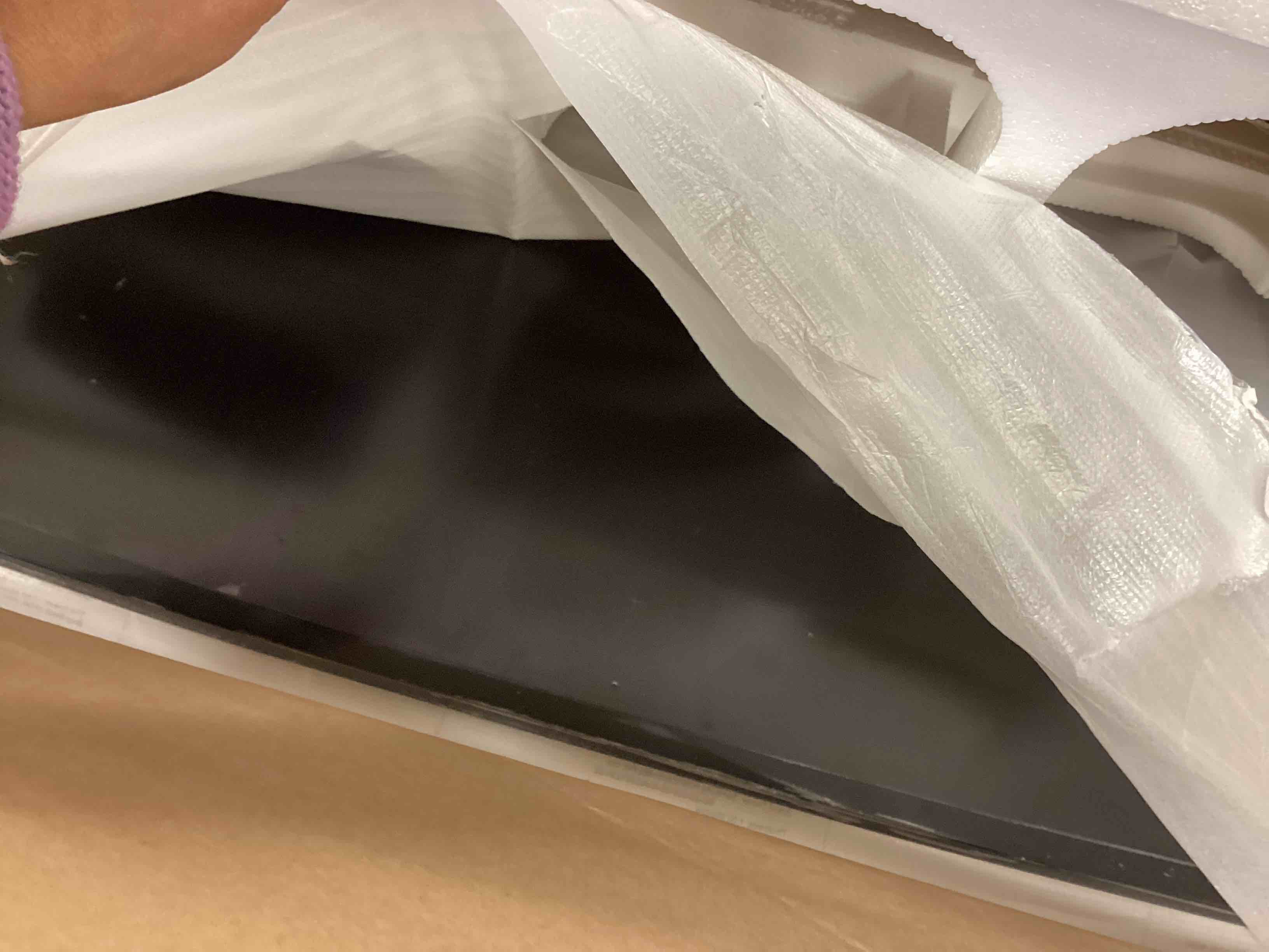 Condition photo showing As Is for Samsung 27" Essential S3 (S36GD) Series FHD 1800R Curved Computer Monitor, 100Hz, Game Mode, Advanced Eye Comfort, HDMI and D-sub Ports, LS27D366GANXZA, 2024 (screen damaged)