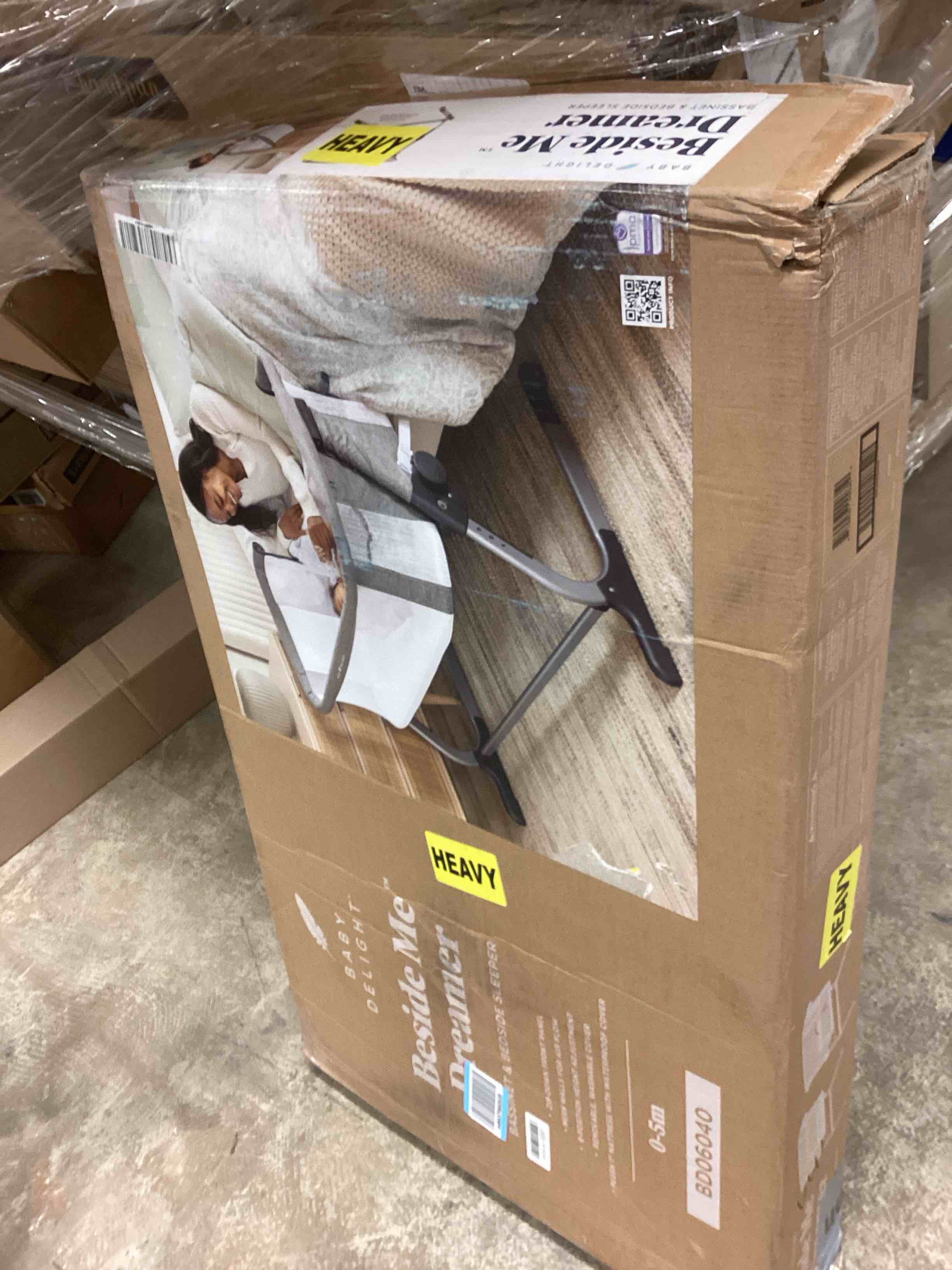 Condition photo showing New/Like New for Baby Delight Beside Me Dreamer Bassinet | Bedside Sleeper | 6-Position Height Adjustment | Charcoal Tweed