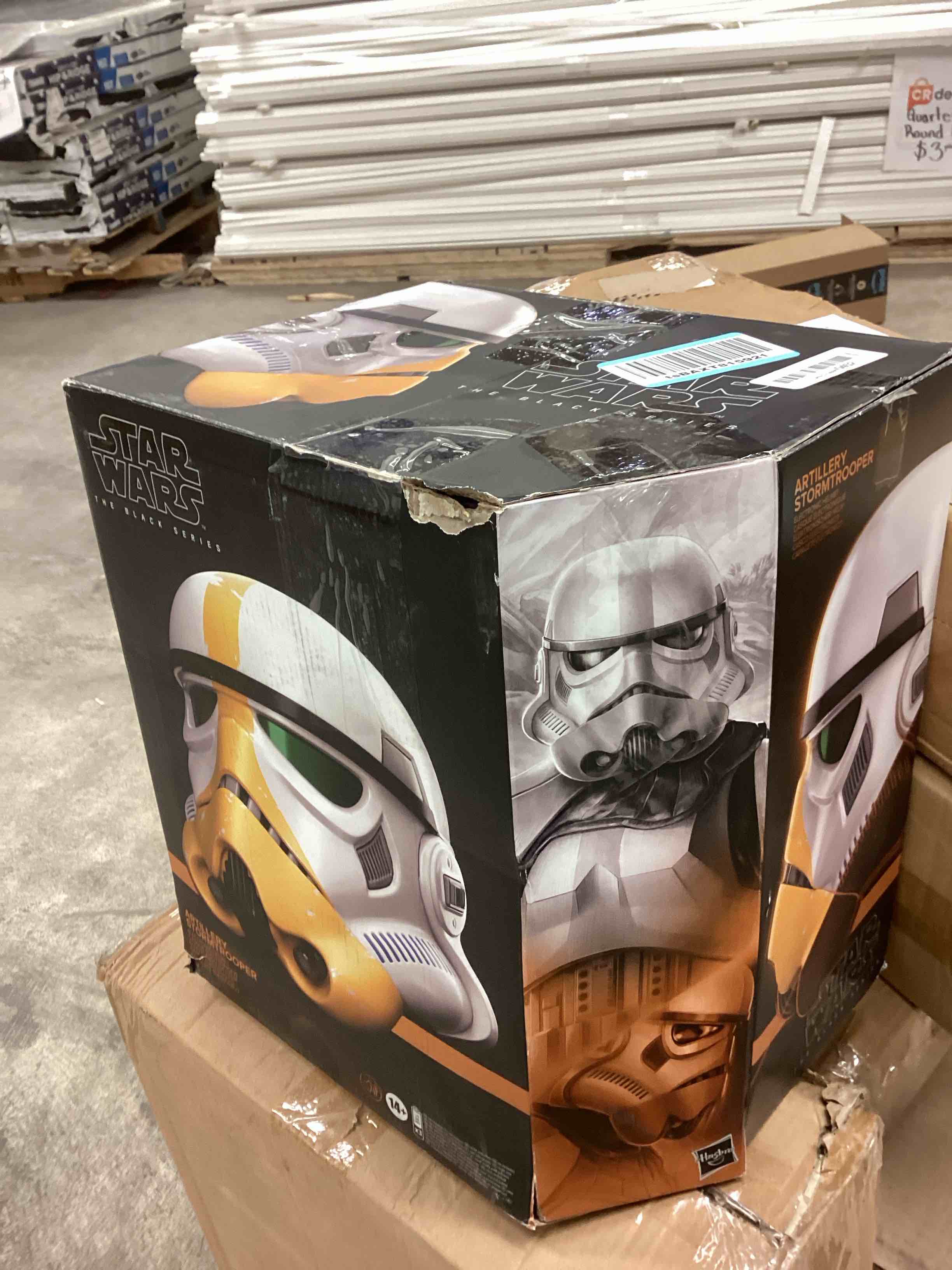 Condition photo showing New/Like New for STAR WARS The Black Series The Mandalorian Artillery Stormtrooper Premium Electronic Helmet