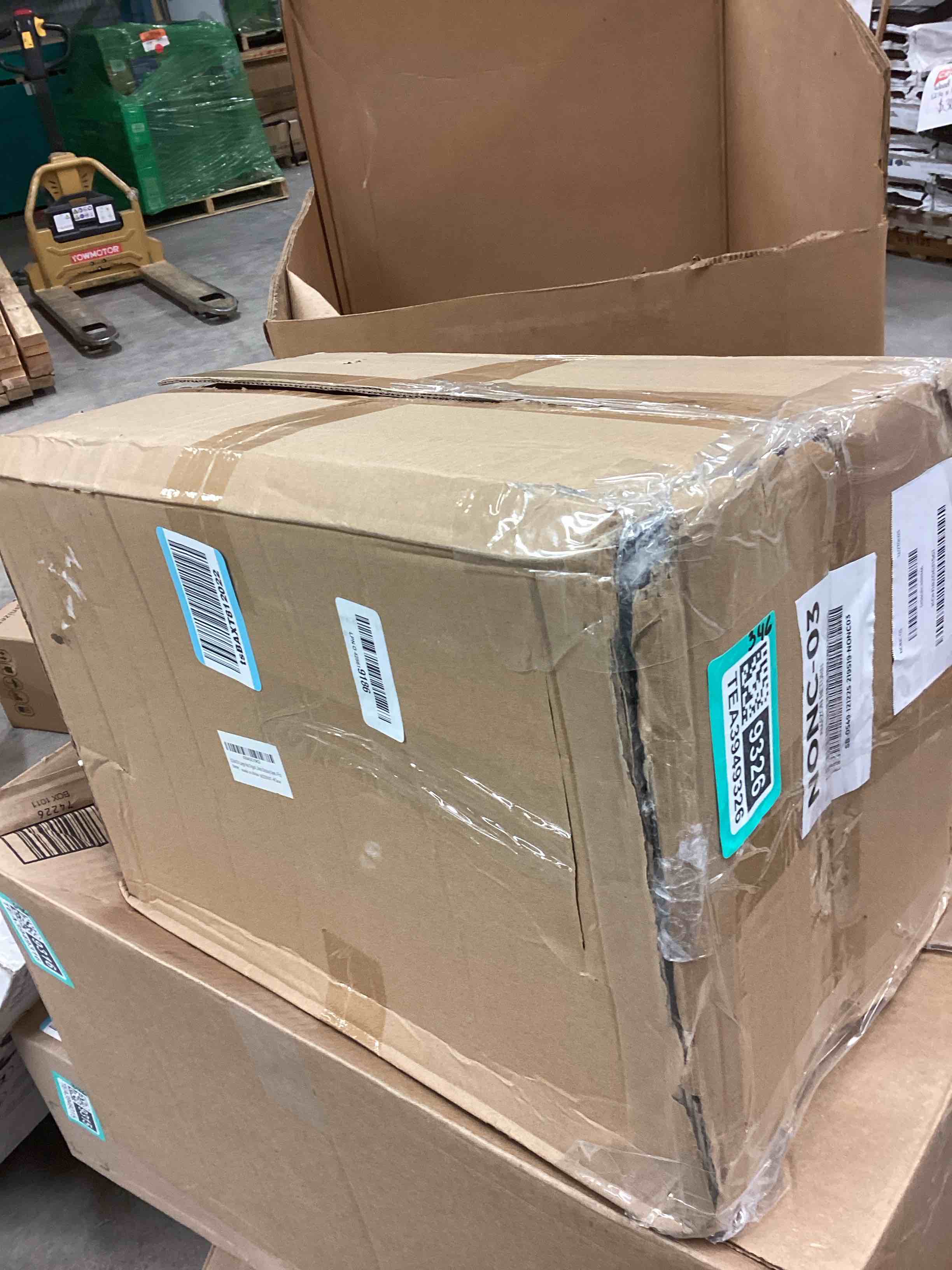 Condition photo showing New/Like New for 4 Pack Large Hat Organizer Box, Stackable Clear Baseball Caps Holder Box Containers with Sliding Door for Hats Snapback Cap Storag, Hat Rack Display Case, Holds 20 Hats Each -Clear