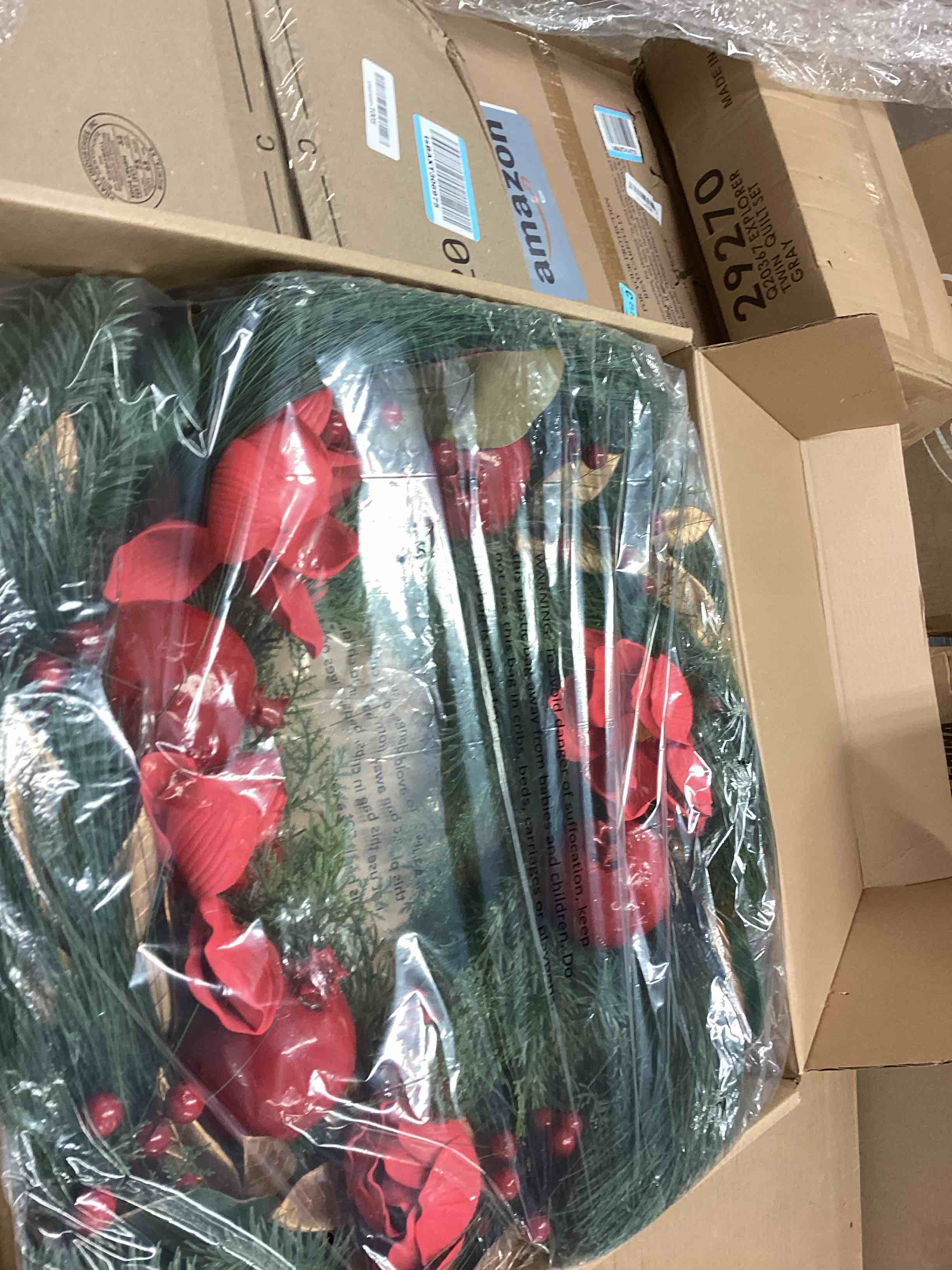 Condition photo showing New/Like New for 26"  Wreath, Christmas Wreath for Front Door, Winter Large Greenery Wreath