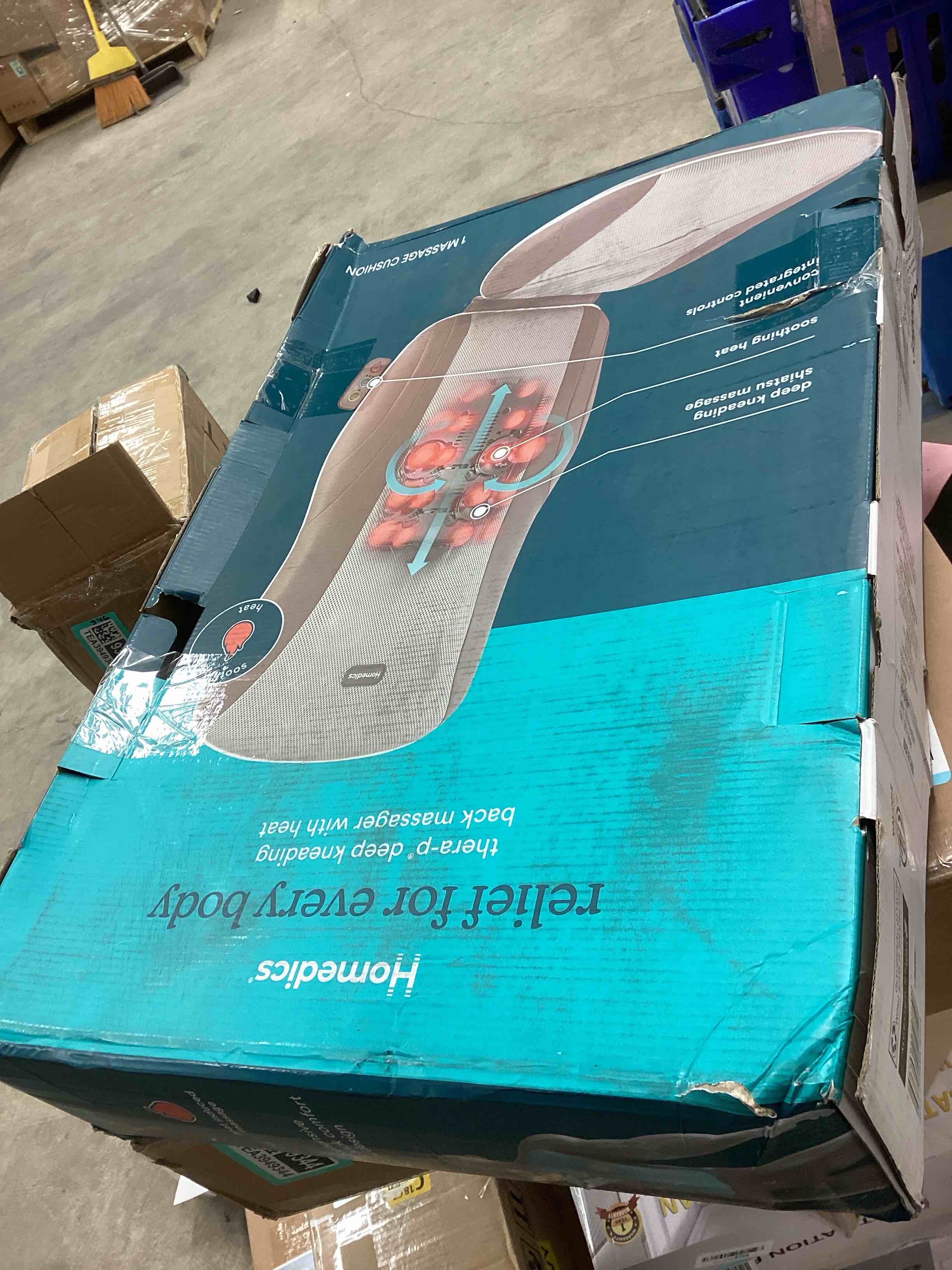 Condition photo showing Good Condition for Homedics Shiatsu Massage Cushion + Heat  Deep Kneading Massager  Fits Most Chairs  3 Massage Zones