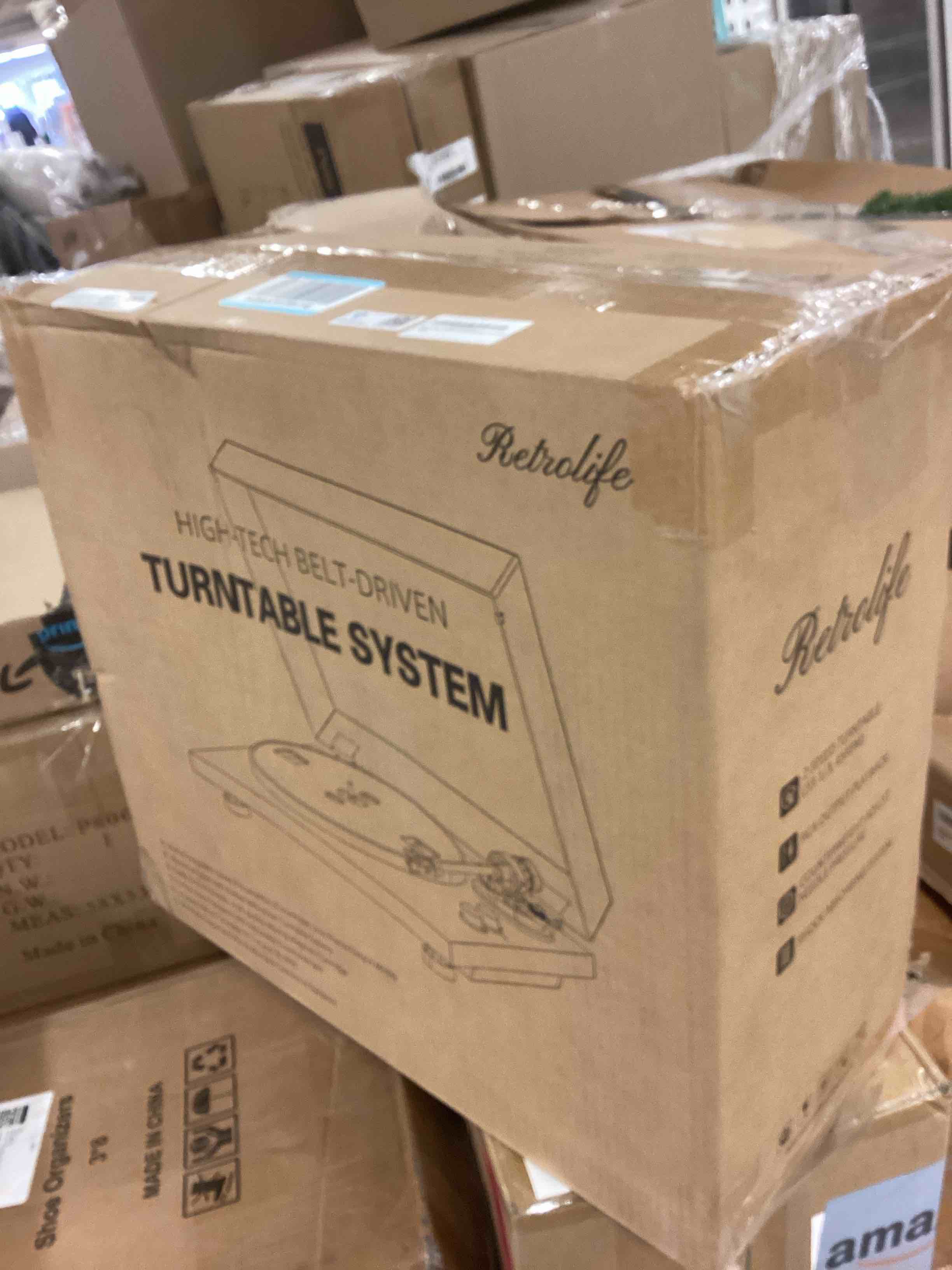 Condition photo showing New/Like New for Record Player Wireless Output Turntable Carbon Fiber Tonearm Vinyl Player Aluminium Platter Belt-Drive LP Turn Tables 2 Speed RPM Phono RCA Line Output AT-3600L MM Cartridge Audio Sound Pure Black