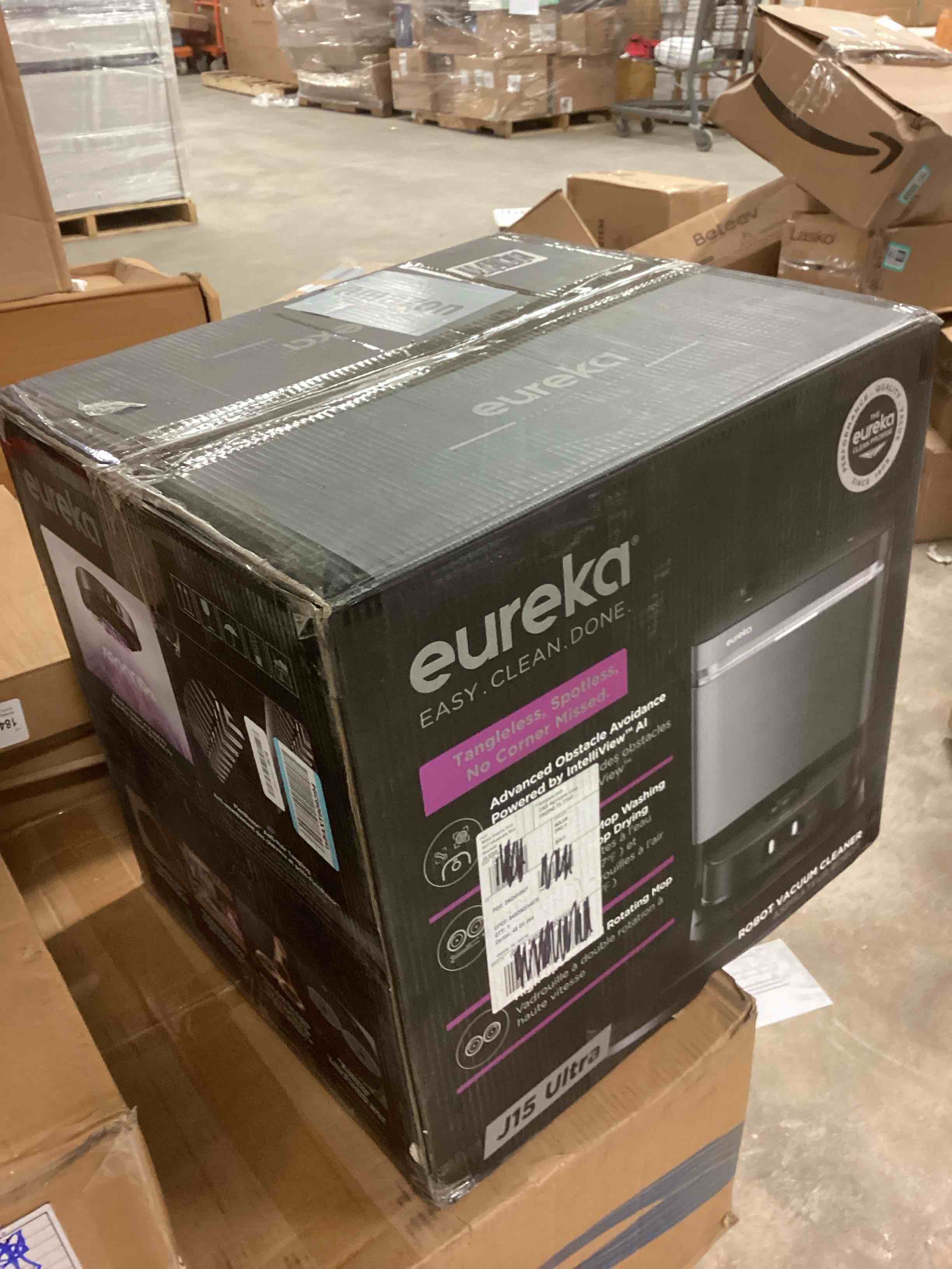 Condition photo showing New/Like New for Eureka J15 Ultra Self Emptying Robot Vacuum, 19,000 Pa Suction, Flex-Arm Design, 167? Water Washing & 131°F Air Drying, AI Obstacle Avoidance, Black Jet Black