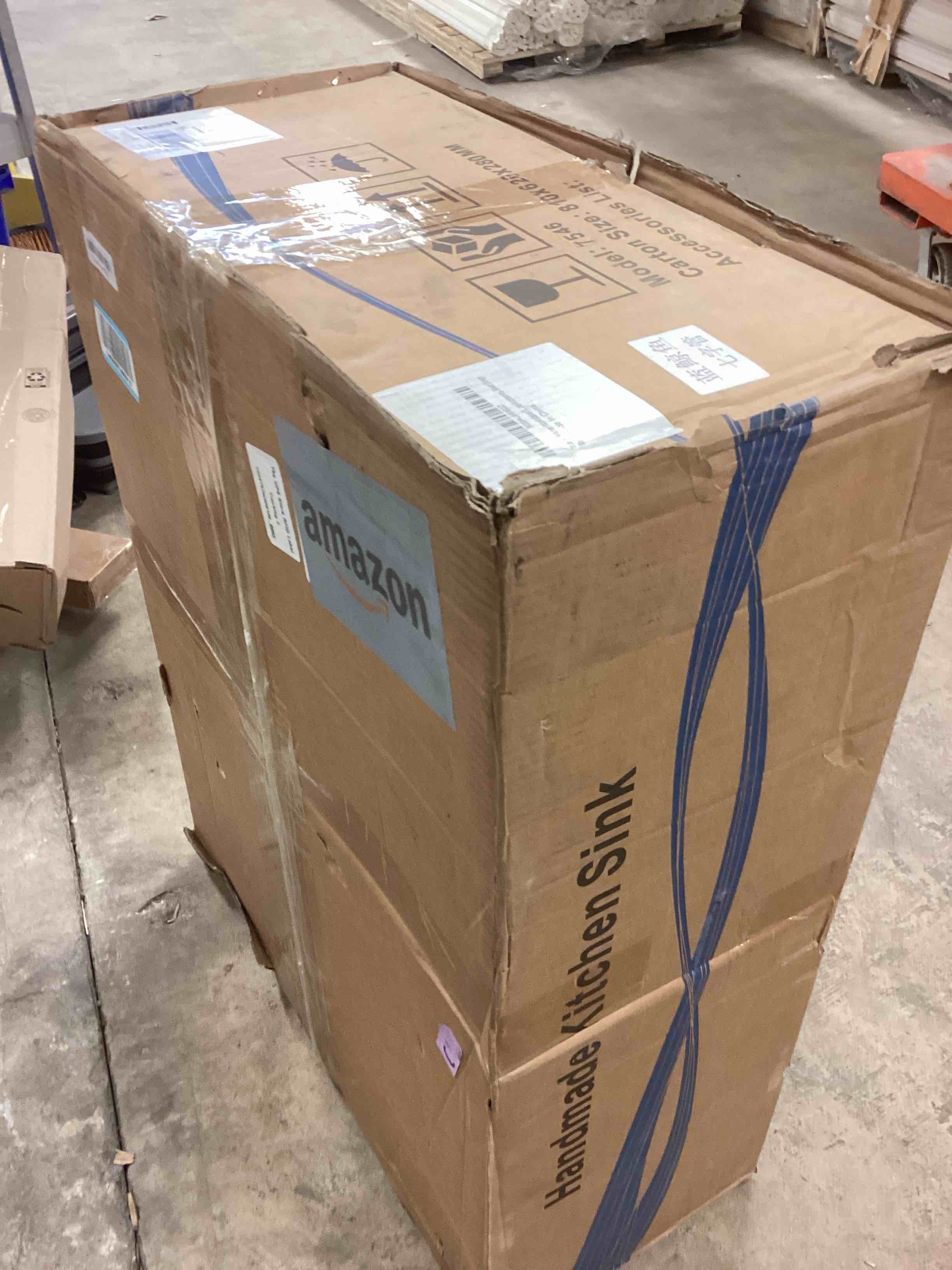 Condition photo showing New/Like New for Black 304 Stainless Steel Kitchen Sink Waterfall Single Bowl Kitchen Sink Multifunctional Modern Workstation with Pull-Down Faucet, Digital Display, Double-Sided Cutting Board 29.5x17.7in