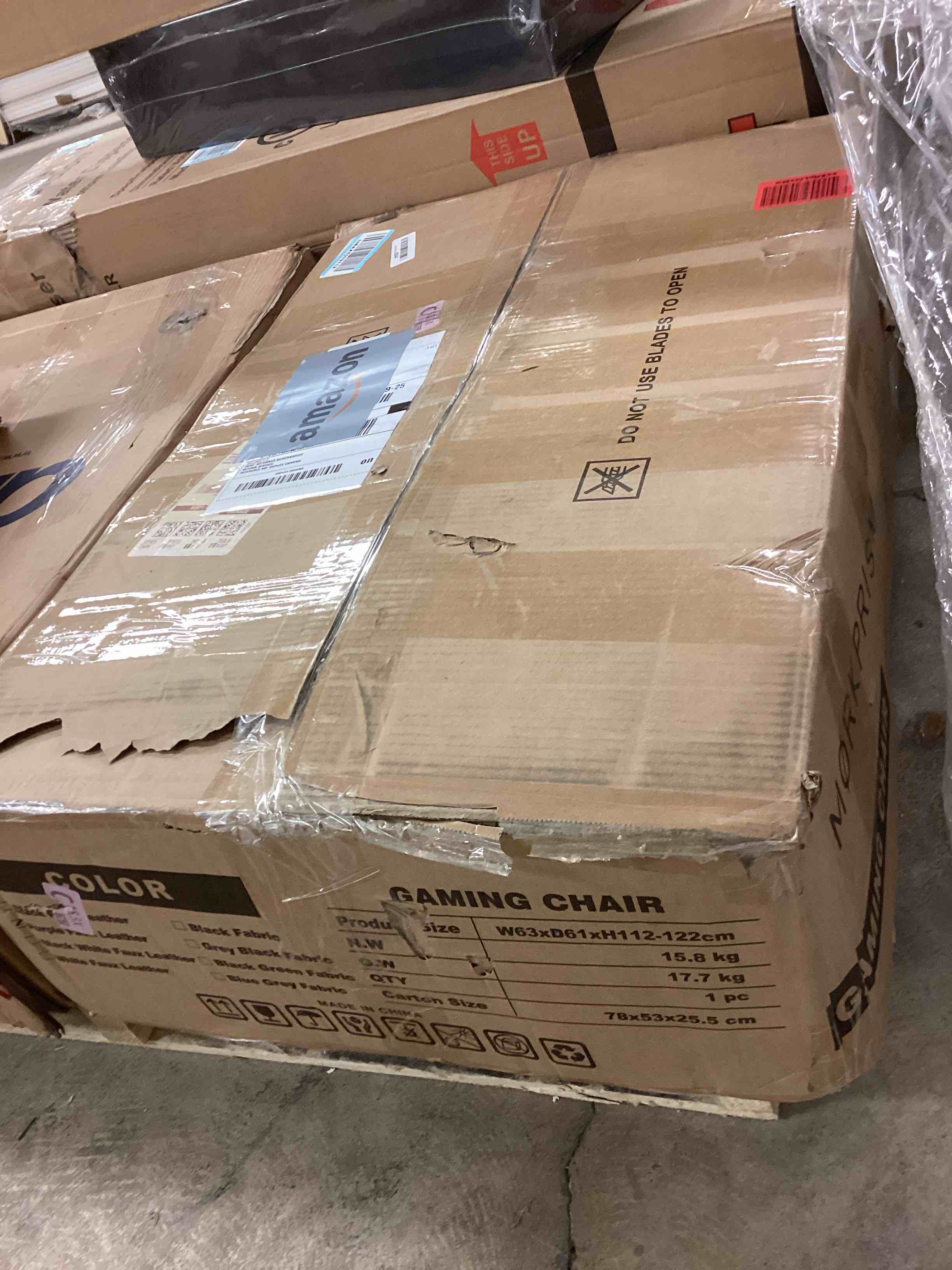 Condition photo showing New/Like New for Gaming Chair,Computer Office Chair with Footrest,Massage Lumbar Support and Gel Pad,Ergonomic Reclining Adjustable Leather Gamer Chair with Headrest and Spring Cushion Purple Purple High-Grade PU Leather