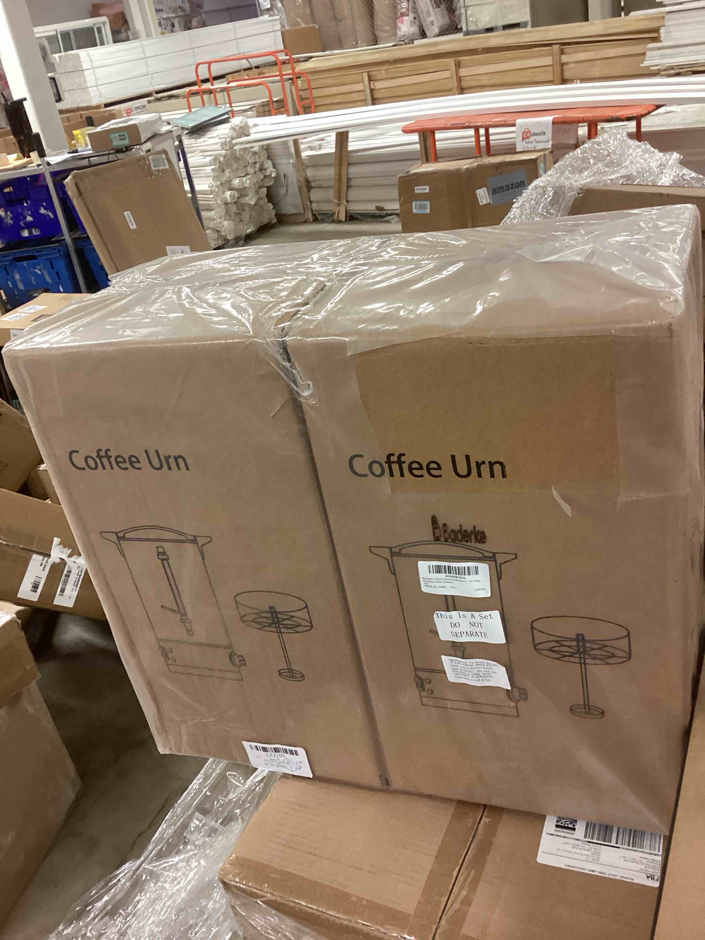 Condition photo showing New/Like New for Baderke 2 Pack Commercial Stainless Steel Percolator Coffee Maker 8L 50 Cup Coffee Urns Pot Large Hot Water Tea Dispenser for Party Wedding Home (Classic) 8L Classic