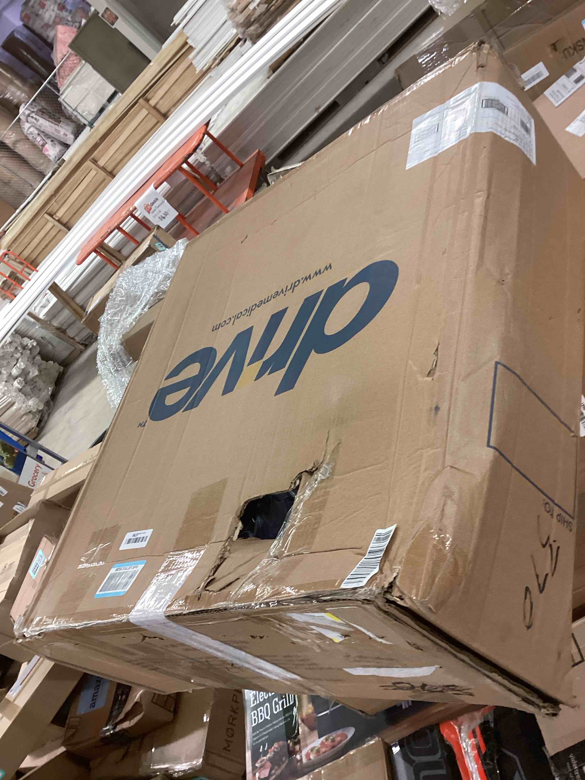 Condition photo showing New/Like New for Drive Medical Lightweight Expedition Folding Transport Wheelchair with Hand Brakes - Portable Support - Large Rear Wheels - Compact Folding - Comfortable Design - Blue