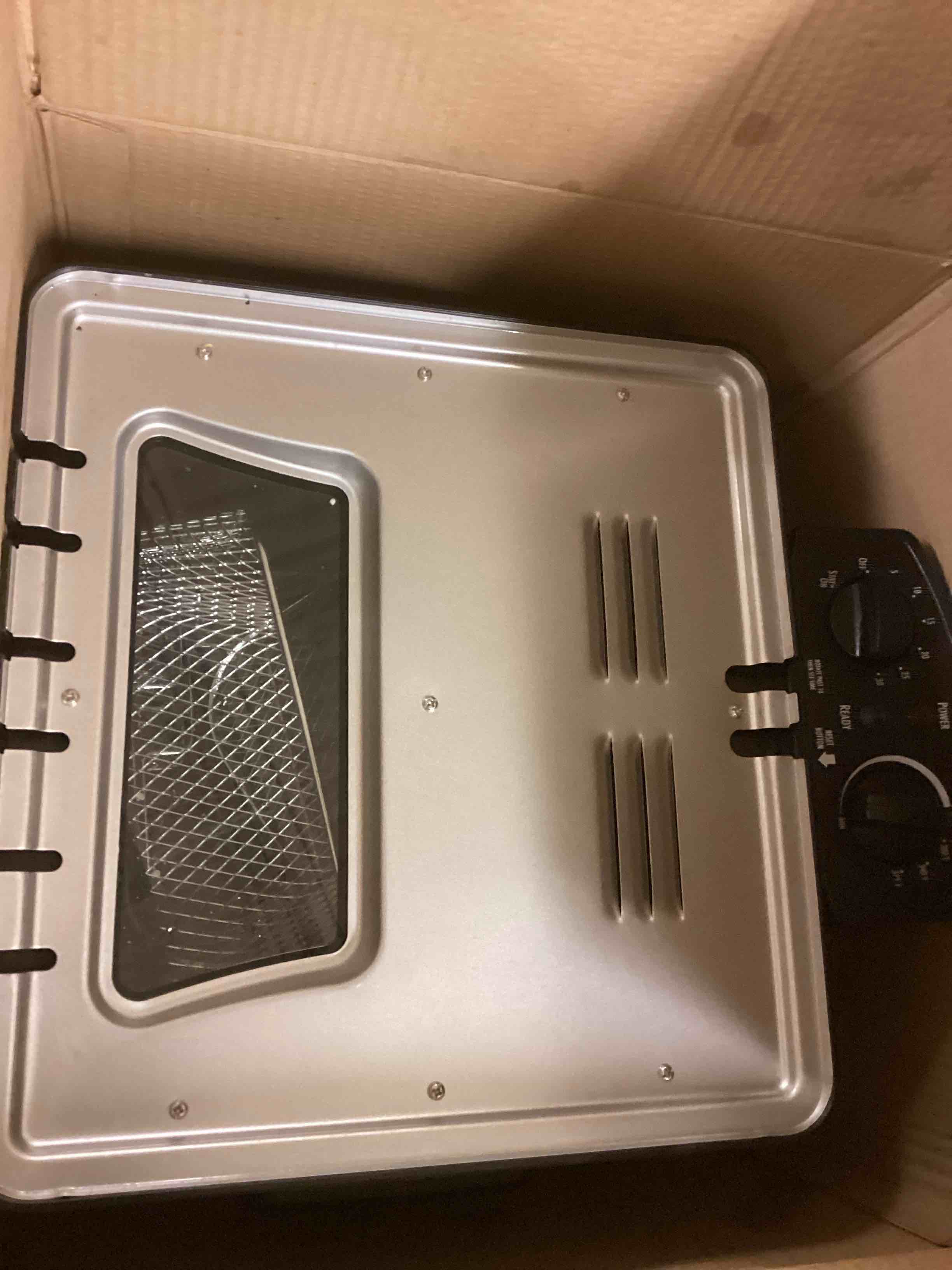 Condition photo showing As Is for Hamilton Beach Electric Deep Fryer with 2 Baskets and Lid, 4.5 Liters / 19 Cups Oil Capacity, Temperature Control, View Window, Professional Style, 1800 Watts, Stainless Steel (35036) 4.5 Liters / 19 Cups Oil Capacity Two Frying Baskets, Stainless Steel