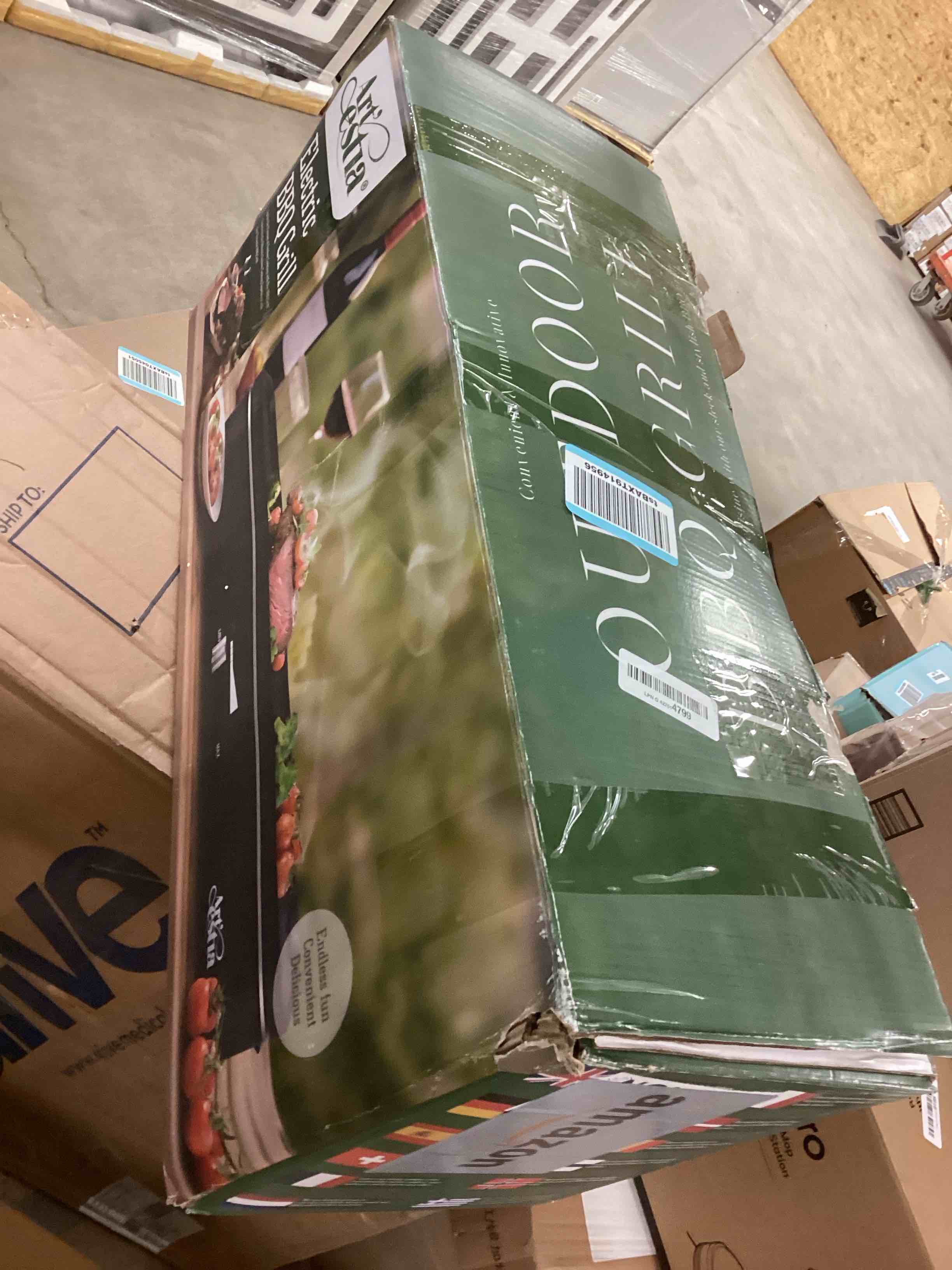 Condition photo showing New/Like New for Artestia 1800W Electric Outdoor Grills with Lid Indoor Smokeless Grill for Balcony with Temperature Control Portable Removable Stand Grill for Cooking, BBQ Party, Family