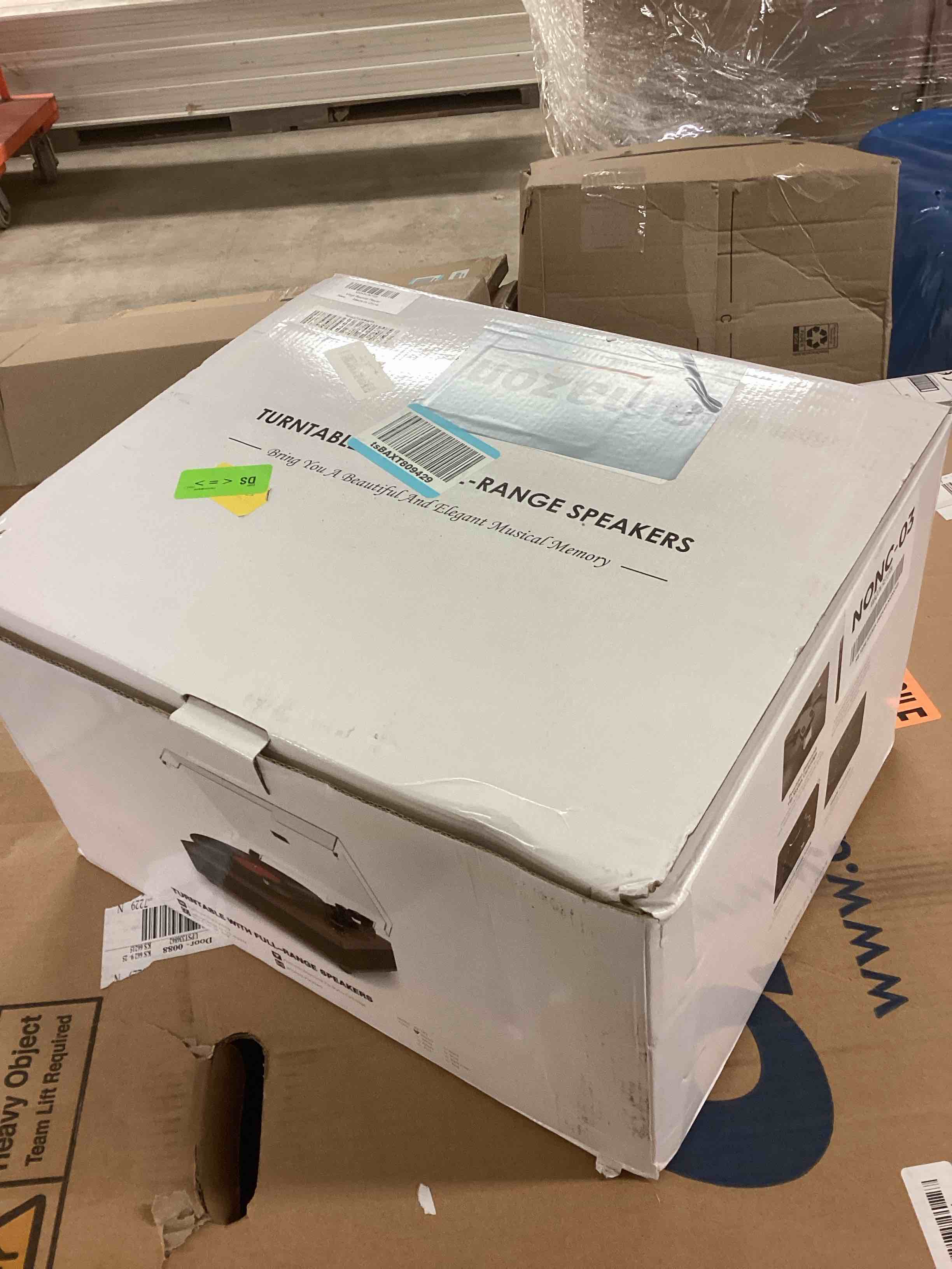 Condition photo showing Good Condition for Vinyl Record Player Bluetooth Turntable with Built in Speakers High Fidelity Belt Drive 2-Speed Turntables with Magnetic Cartridge AT-3600L Record Players with Light Strip, Support RCA Output, Walnut Walnut with Warm Light (Upgraded)