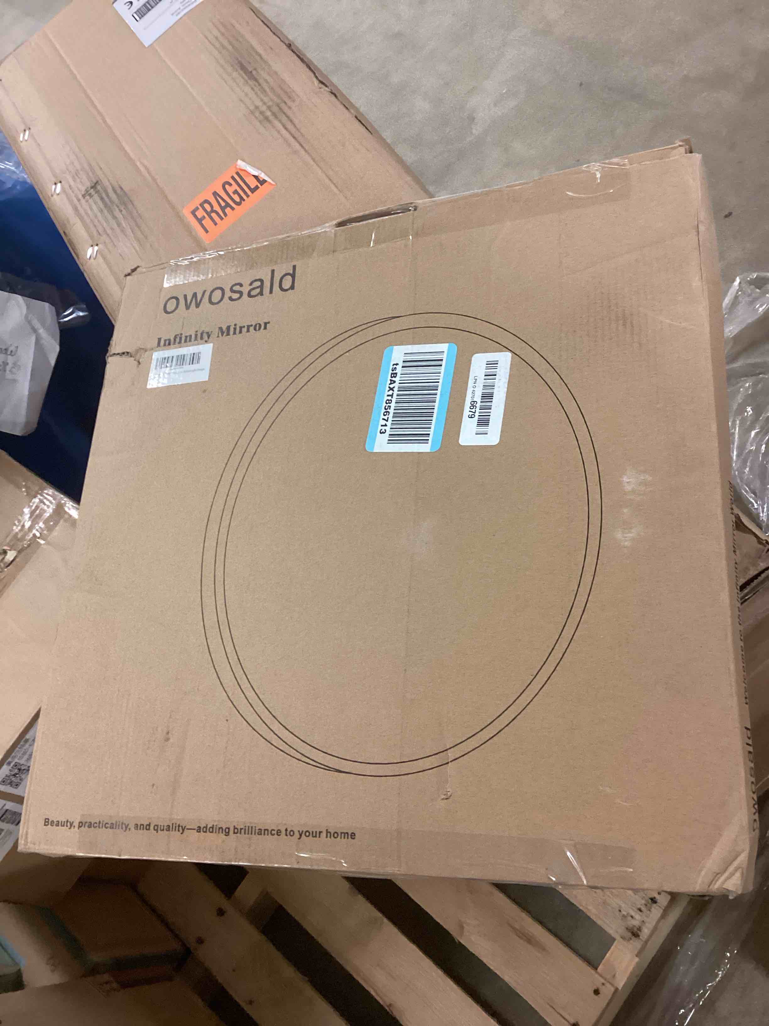 Condition photo showing New/Like New for Infinity Mirror Light Round, Remote Controlled, USB Powered LED Wall Decor, Dimmable RGB Color Changing (Black, Remote Control)