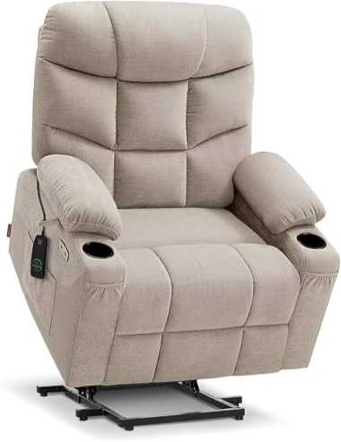 mcombo power lift recliner chair for elderly, electric lift chair with extended footrest, usb ports, cup holders