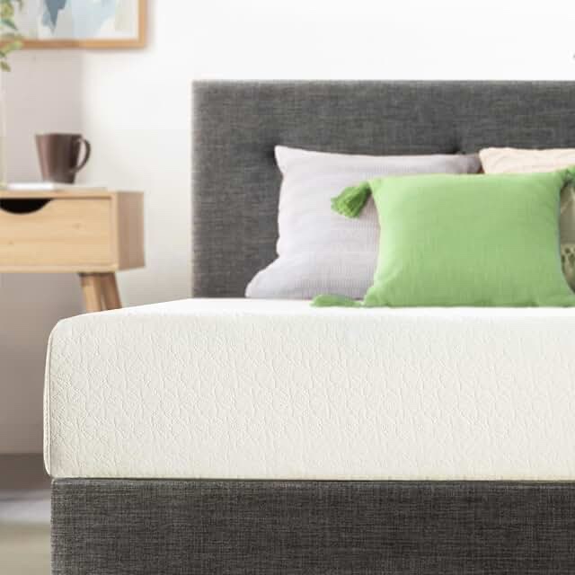best price mattress 6 inch twin mattress bed-in-a-box, green tea memory foam, white