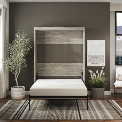 signature sleep queen wall bed gray oak (pickup 2-boxes)
