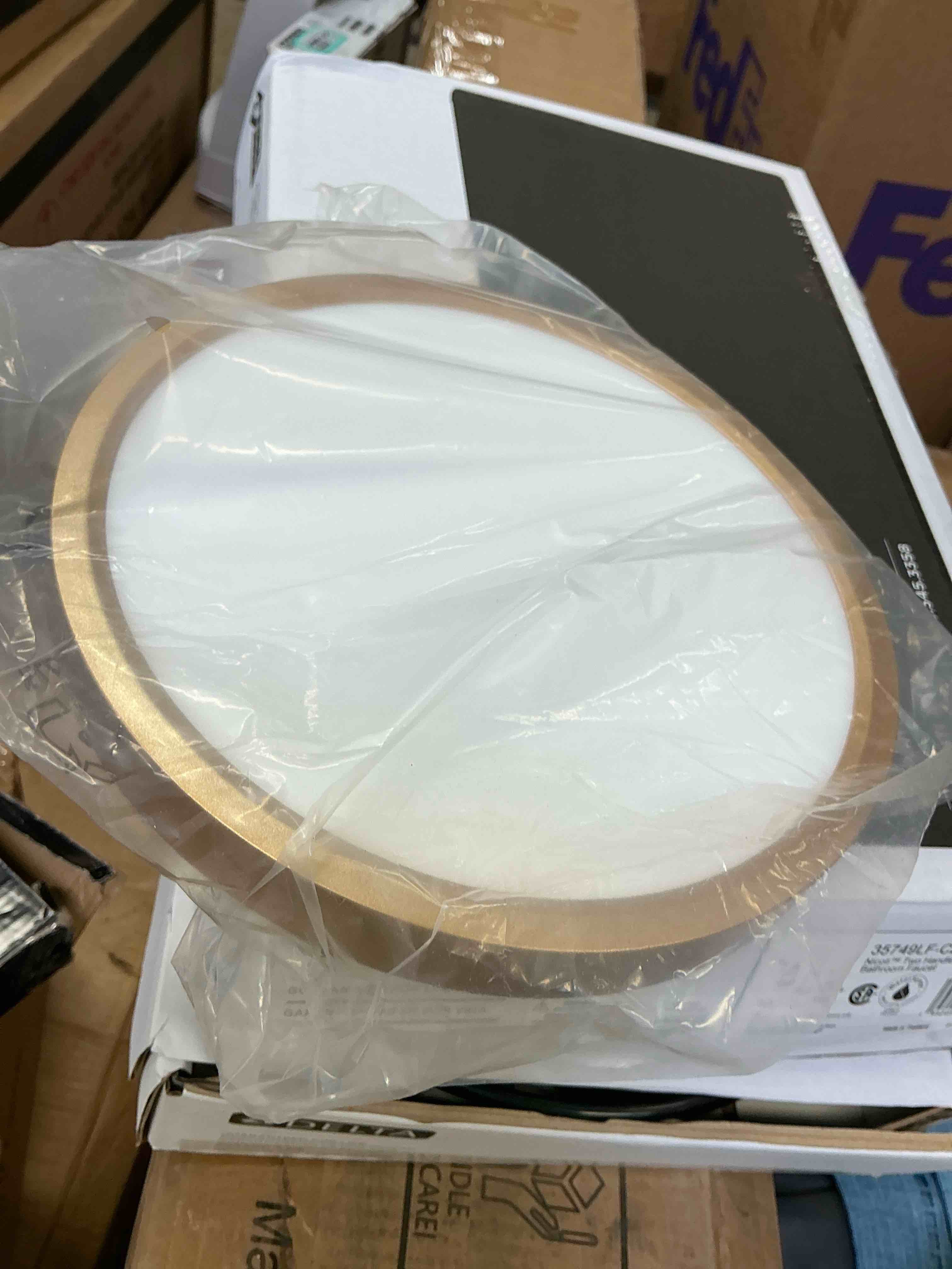 Condition photo showing Good Condition for slochi flush mount ceiling light, ceiling light fixture - ultra thin round white flat led lights for bathroom hallways closet laundry bedroom kitchen