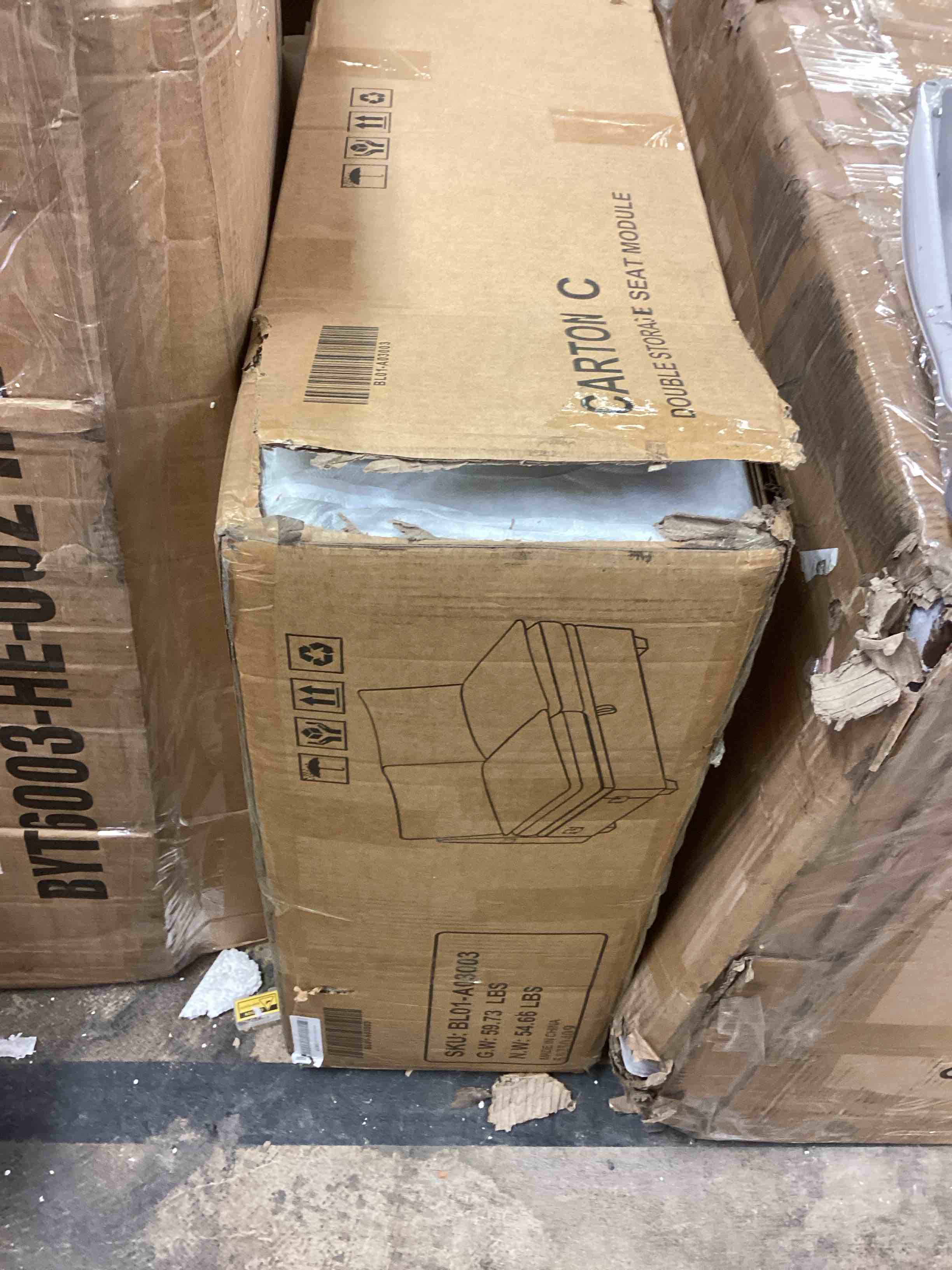 Condition photo showing Good Condition for belffin pull-out sectional sofa (incomplete one box only) (box c)