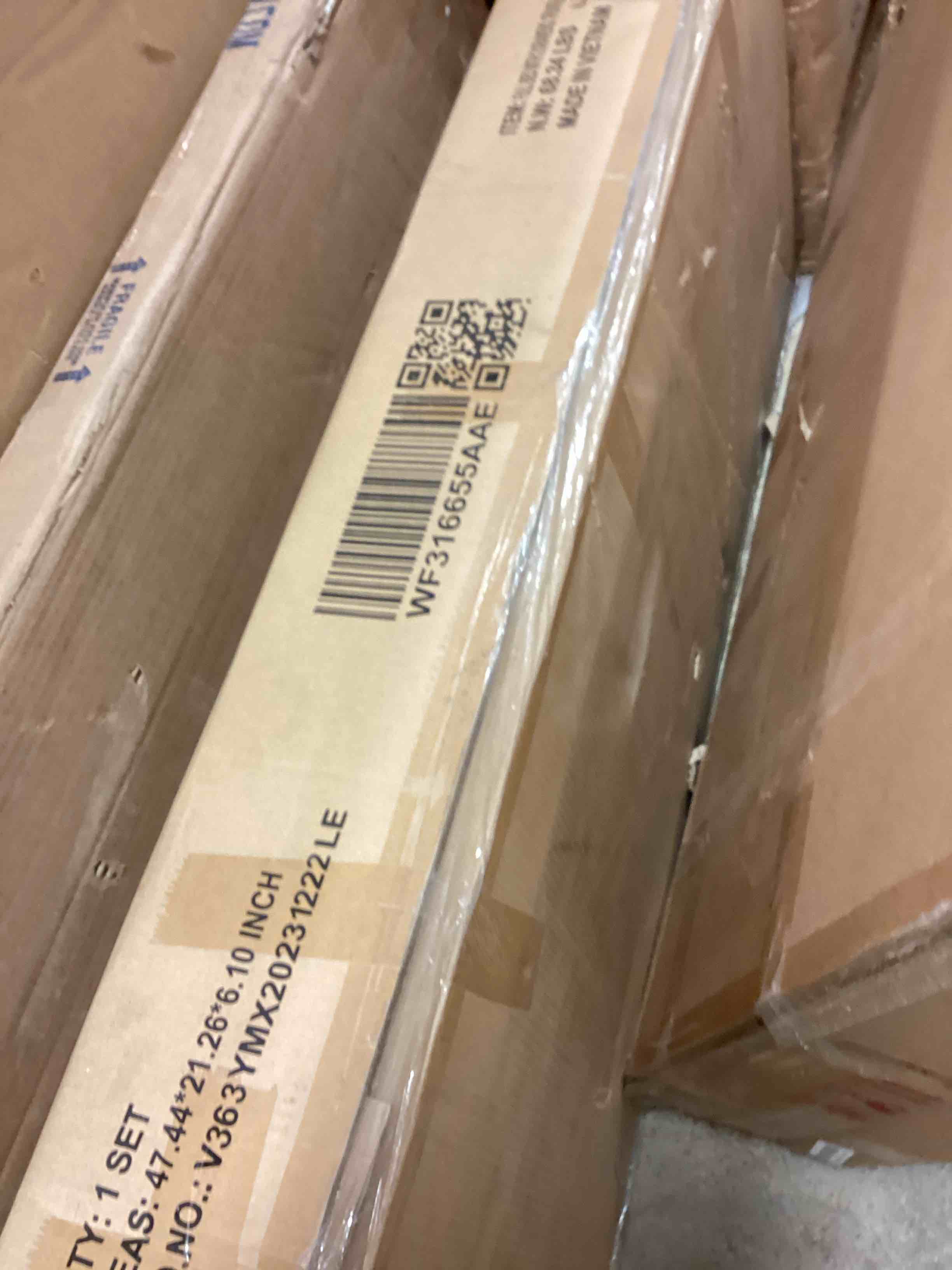 Condition photo showing Good Condition for full bed 2-drawers ,trundle and bookshelf group & usb, wireless charging, gray (incomplete one box only) (box # 1)