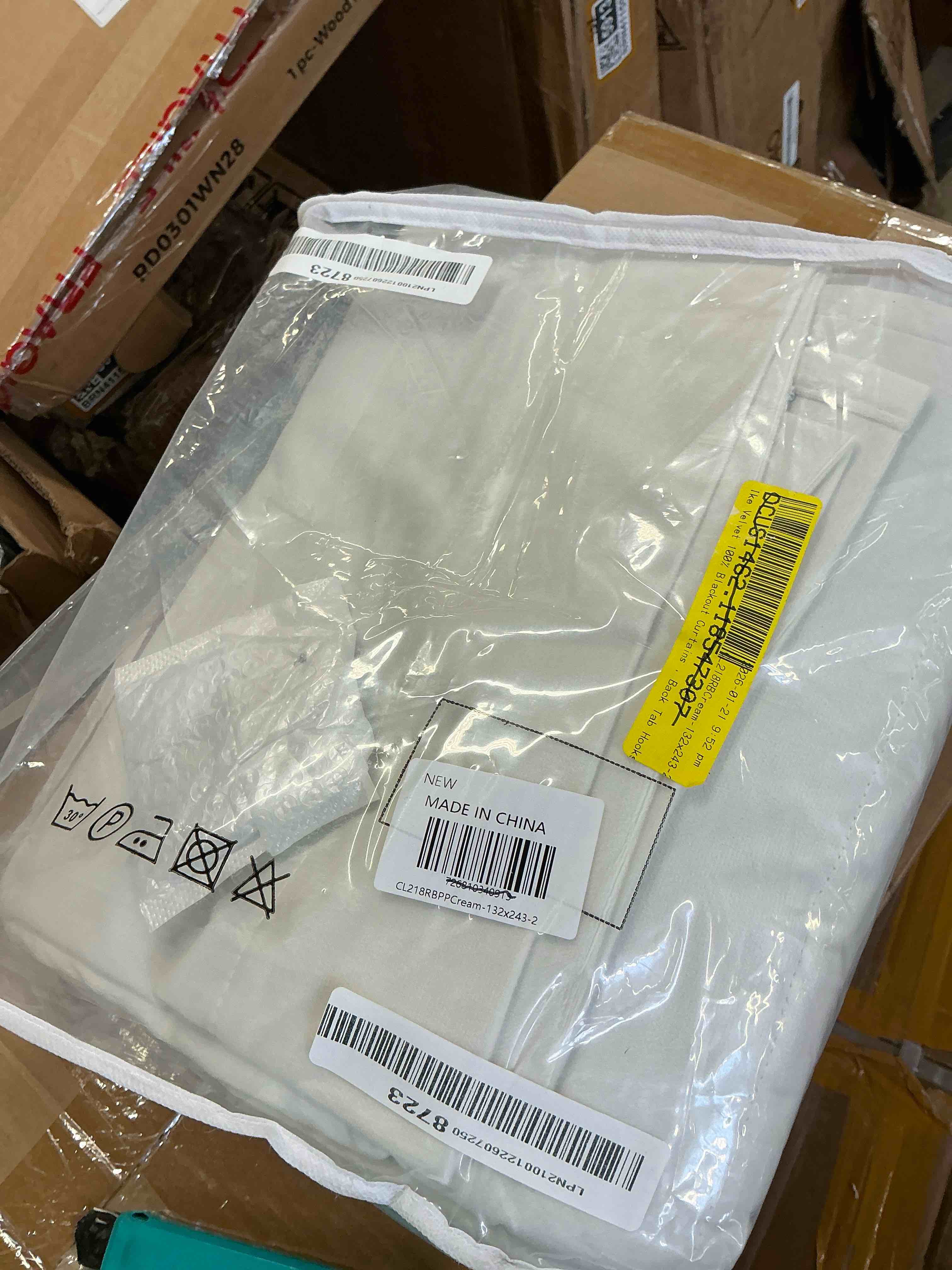 Condition photo showing Good Condition for topfinel 96 inches long cream velvet curtains for bedroom back tab light blocking white curtains with hooks room darkening double sided drapes?set of 2