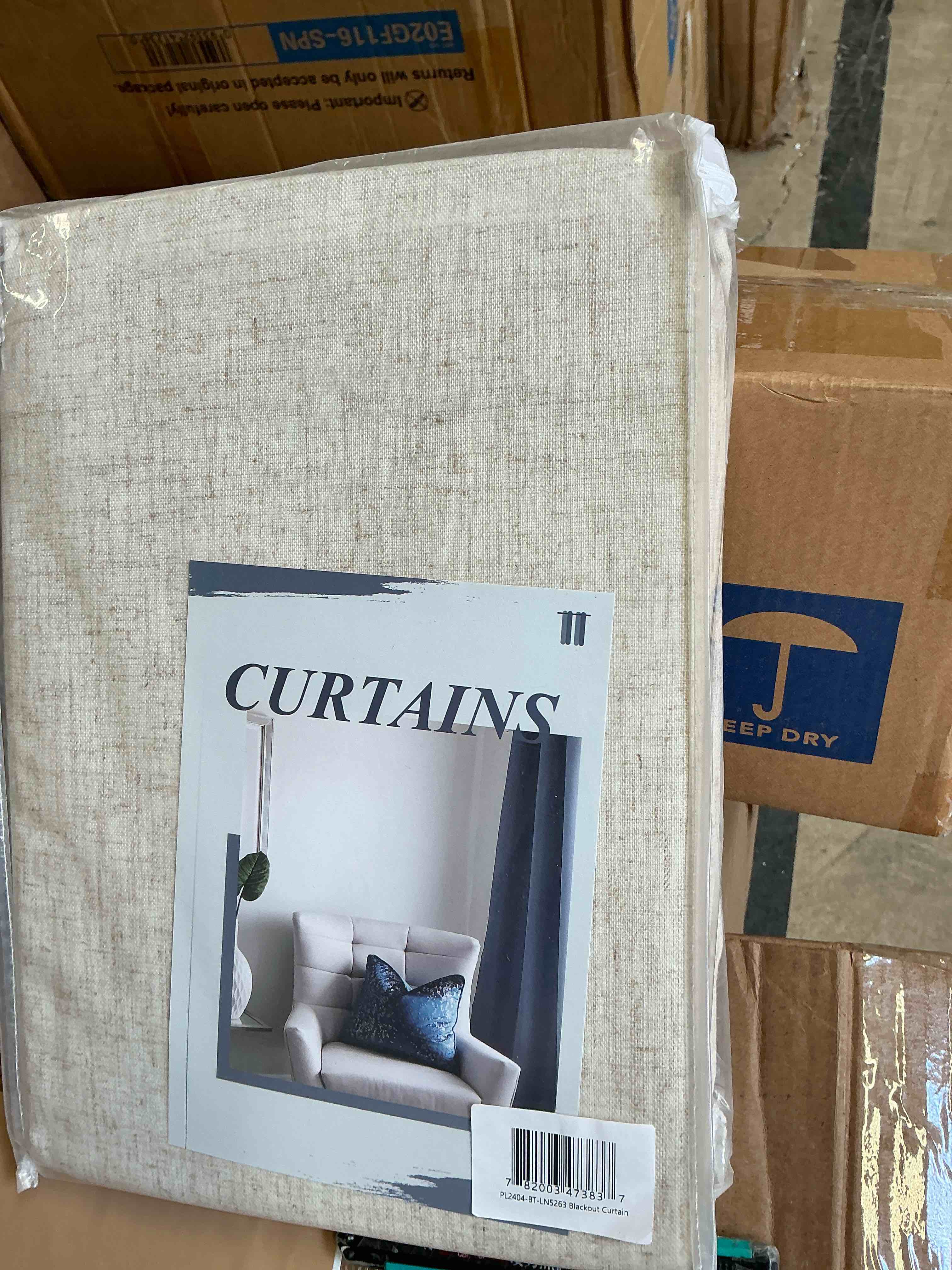 Condition photo showing New/Like New for awesome home, linen blend light filtering back tab/rod pocket panel