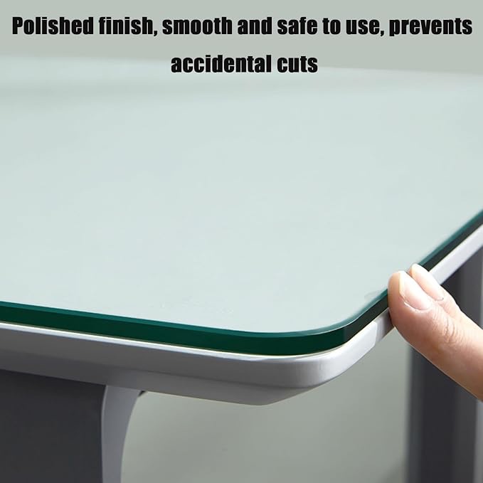 Condition photo showing New/Like New for tempered glass table top, tempered glass board, long lasting clear glass, transparent flat sheet, clear dining table top