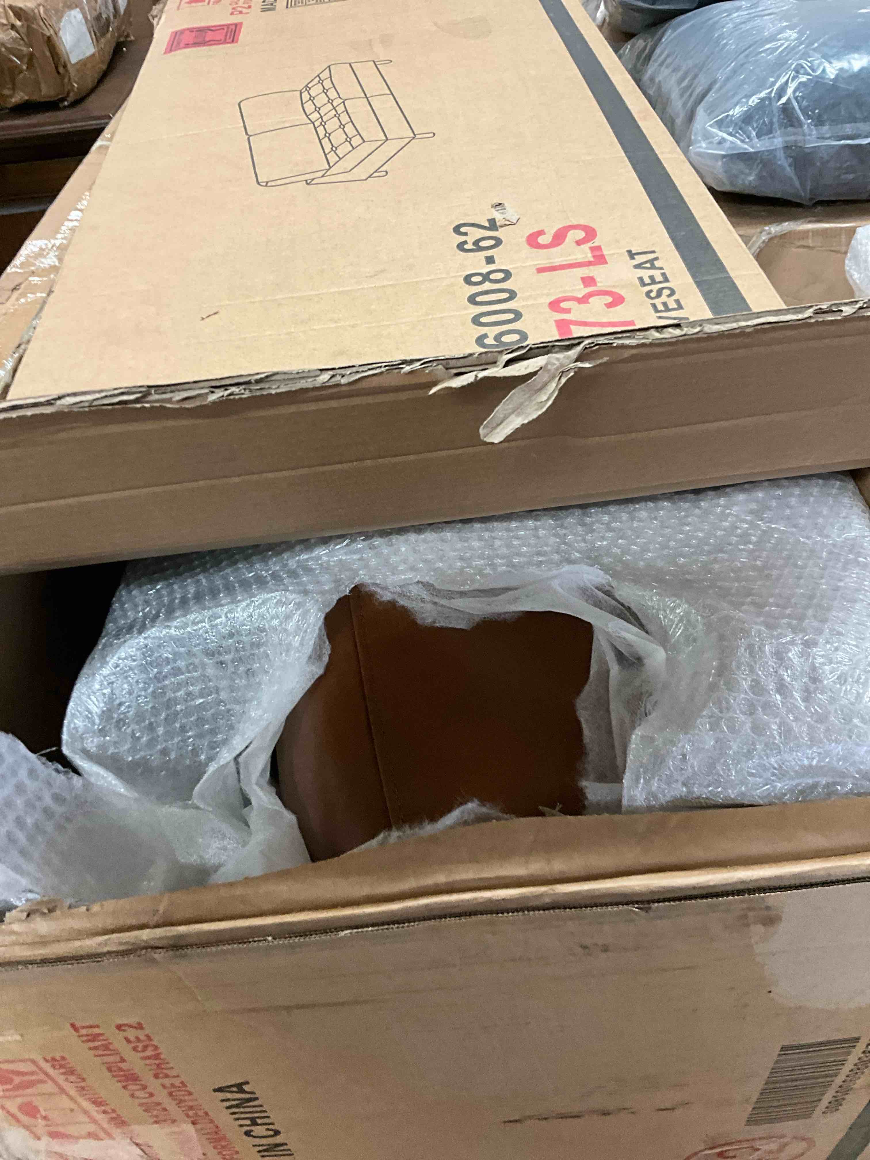 Condition photo showing Good Condition for faux leather modular sectional sofa (incomplete one box only)