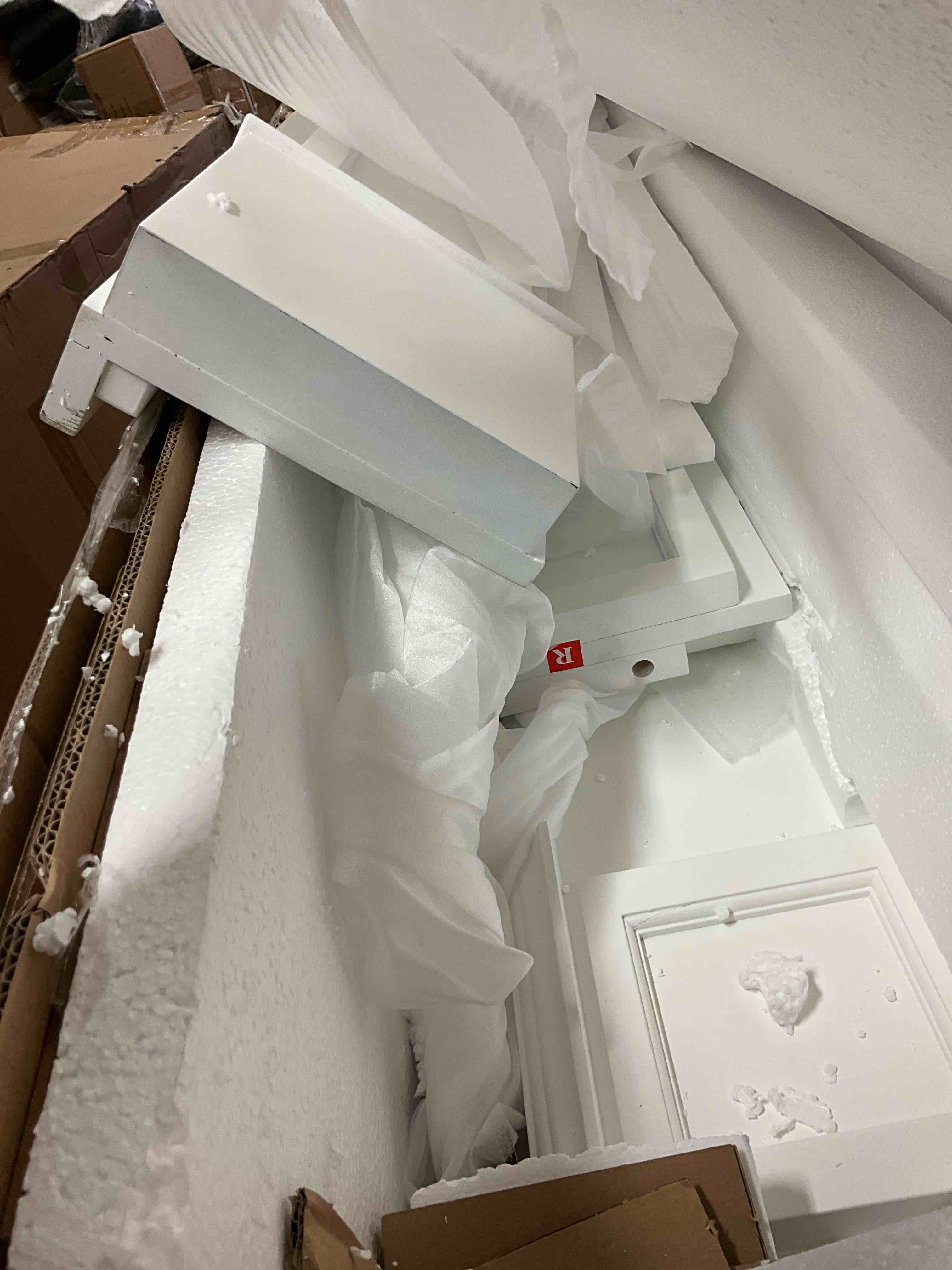 Condition photo showing New/Like New for pearl mantels 540-48 marshall fireplace, 48-inch, white paint mantel surround