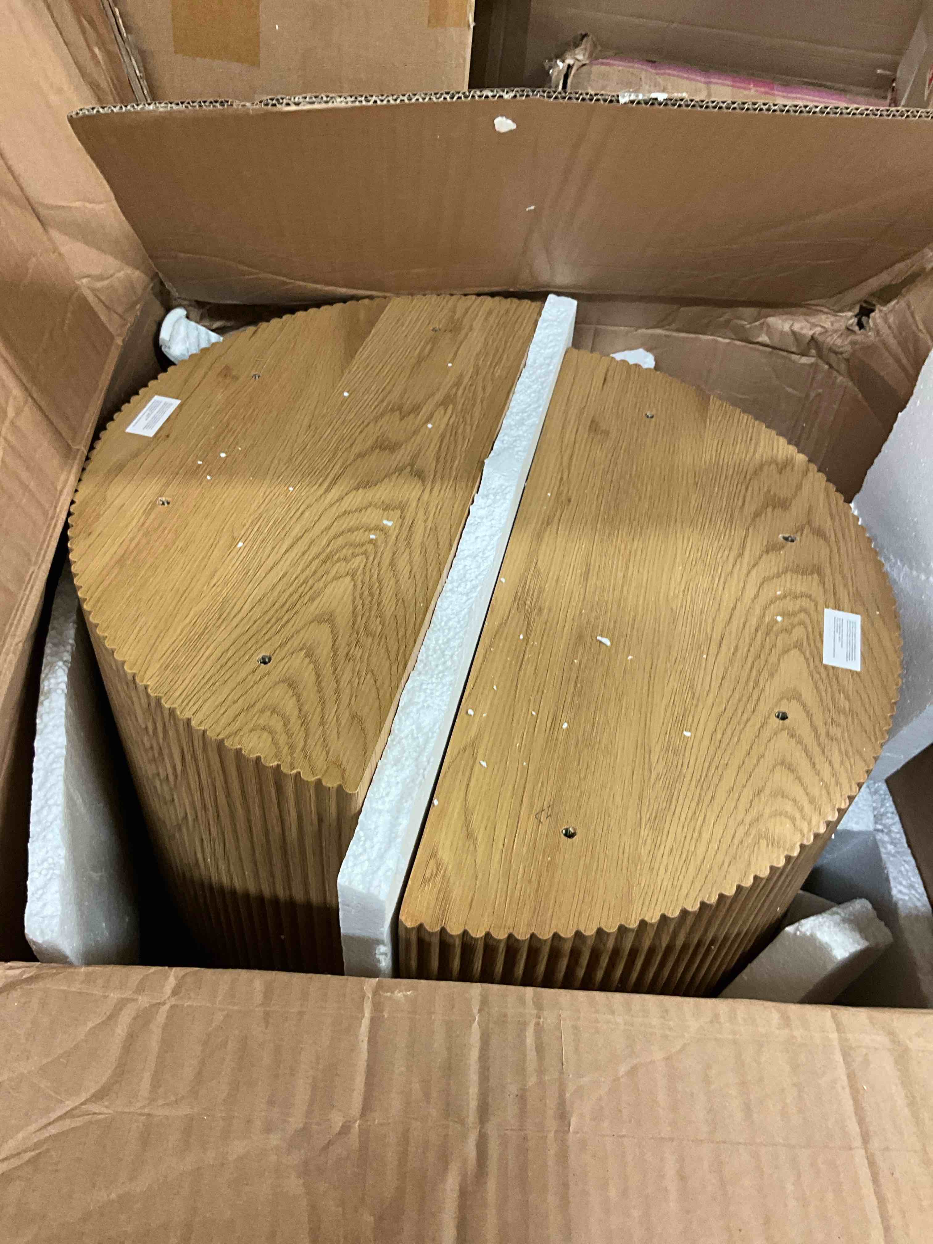 Condition photo showing Good Condition for dwen 79" modern large roman pillar oval dining table (incomplete pedestal only)