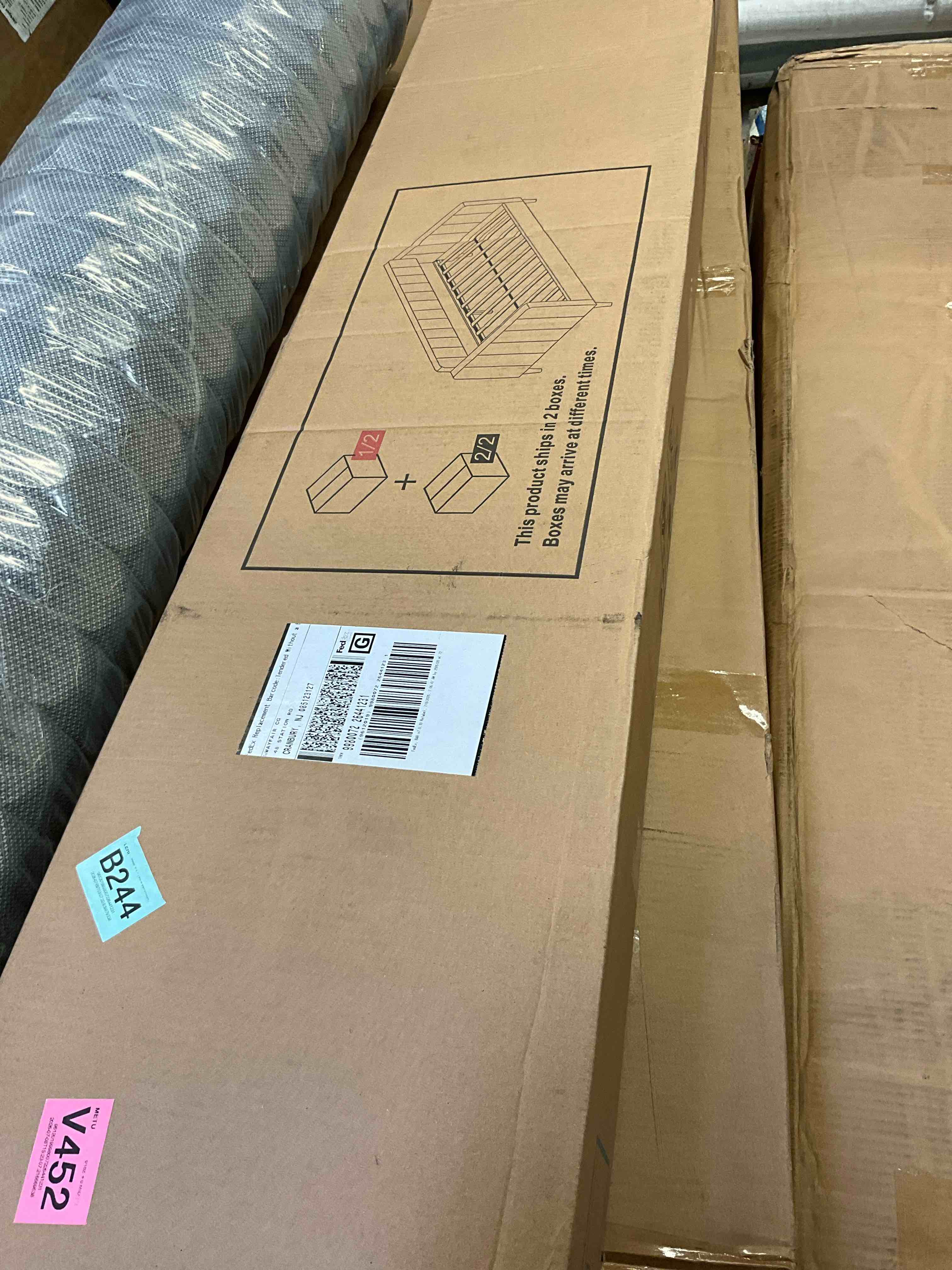 Condition photo showing Good Condition for modern velvet upholstered twin size daybed, ivory (incomplete one box only) (box # 2)