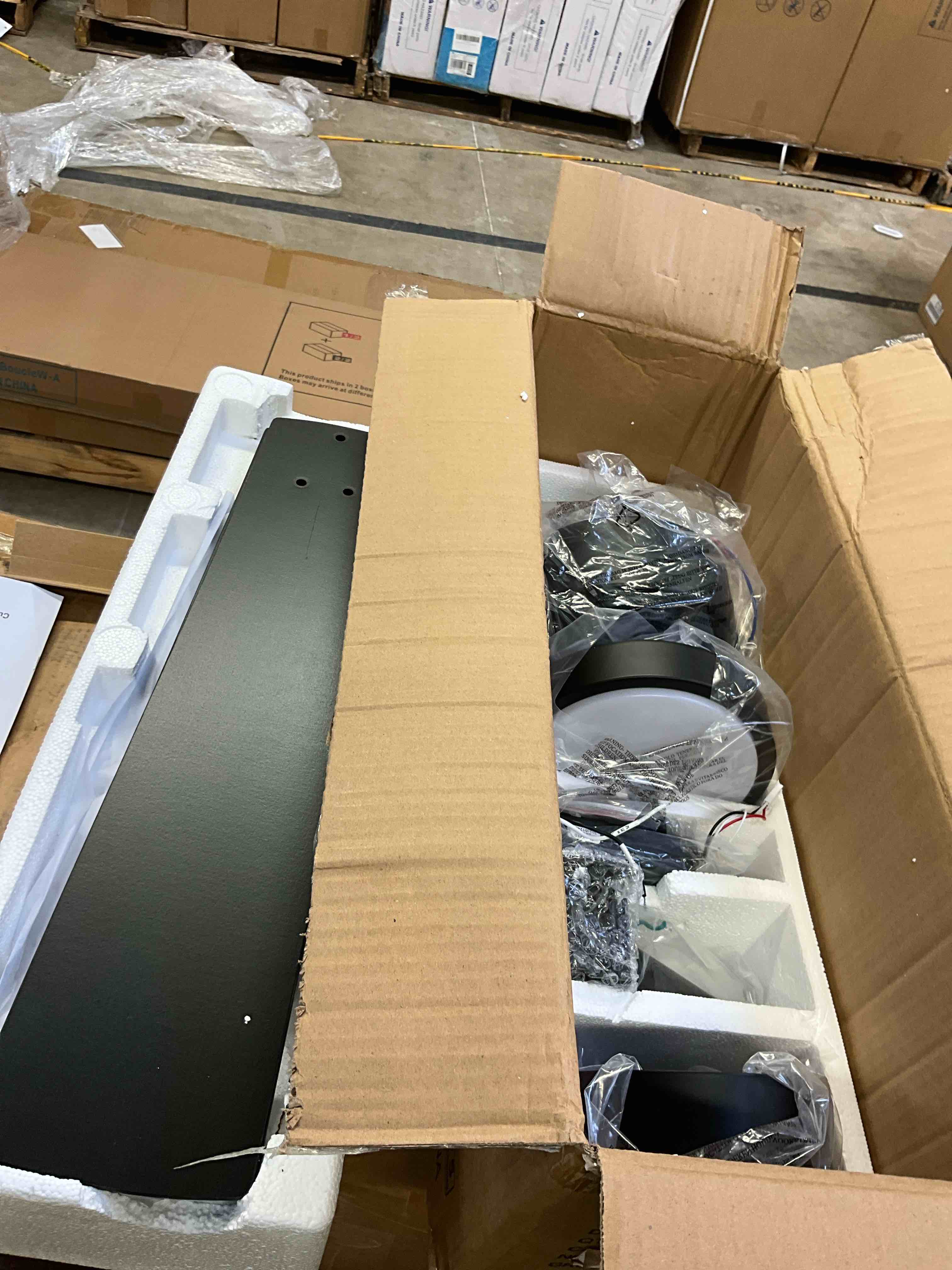 Condition photo showing Good Condition for breezary 52-in matte black led ceiling fan with light and remote control included