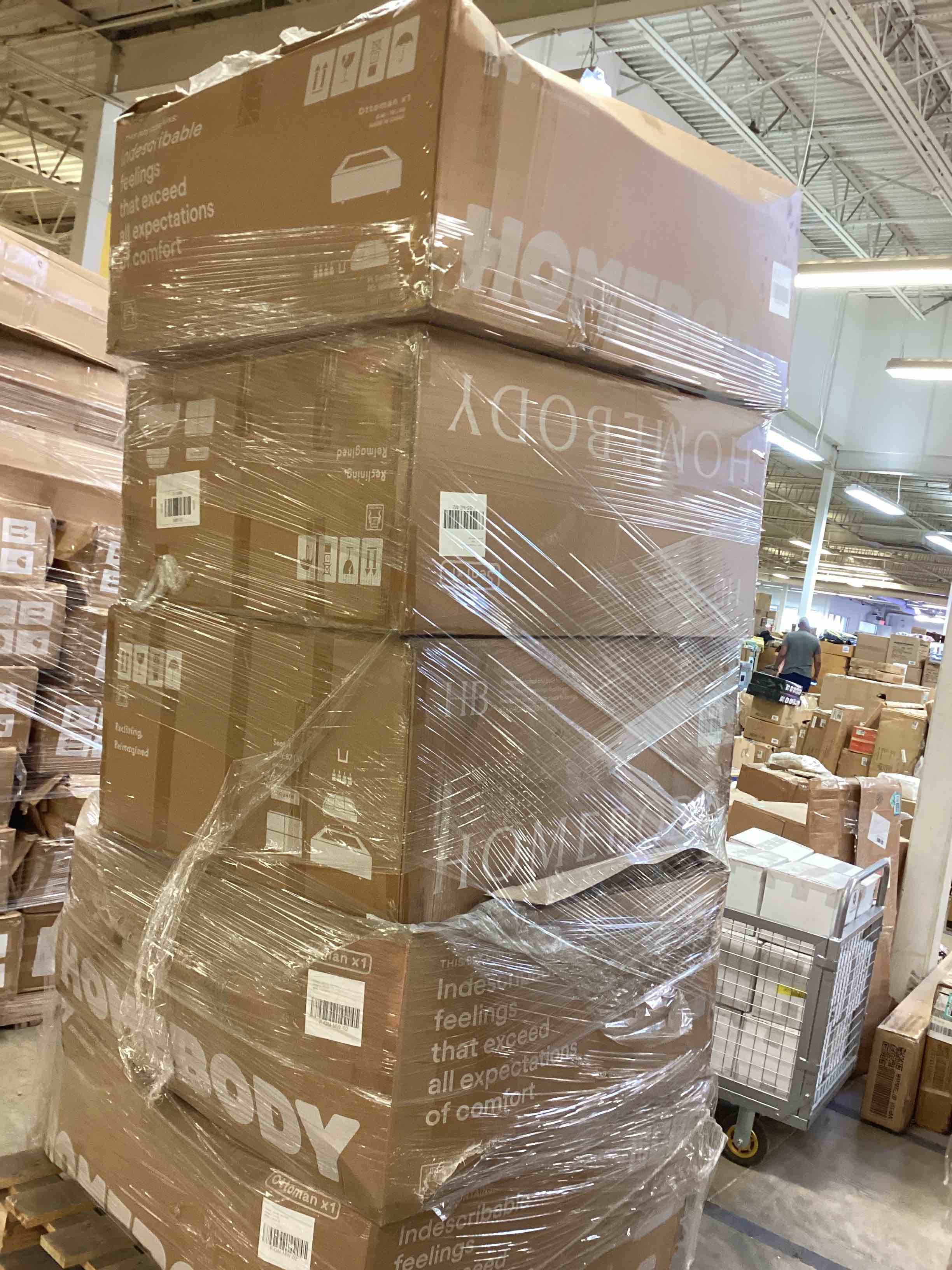 pallet lot of assorted homebody modules for modular sectional (color may vary)