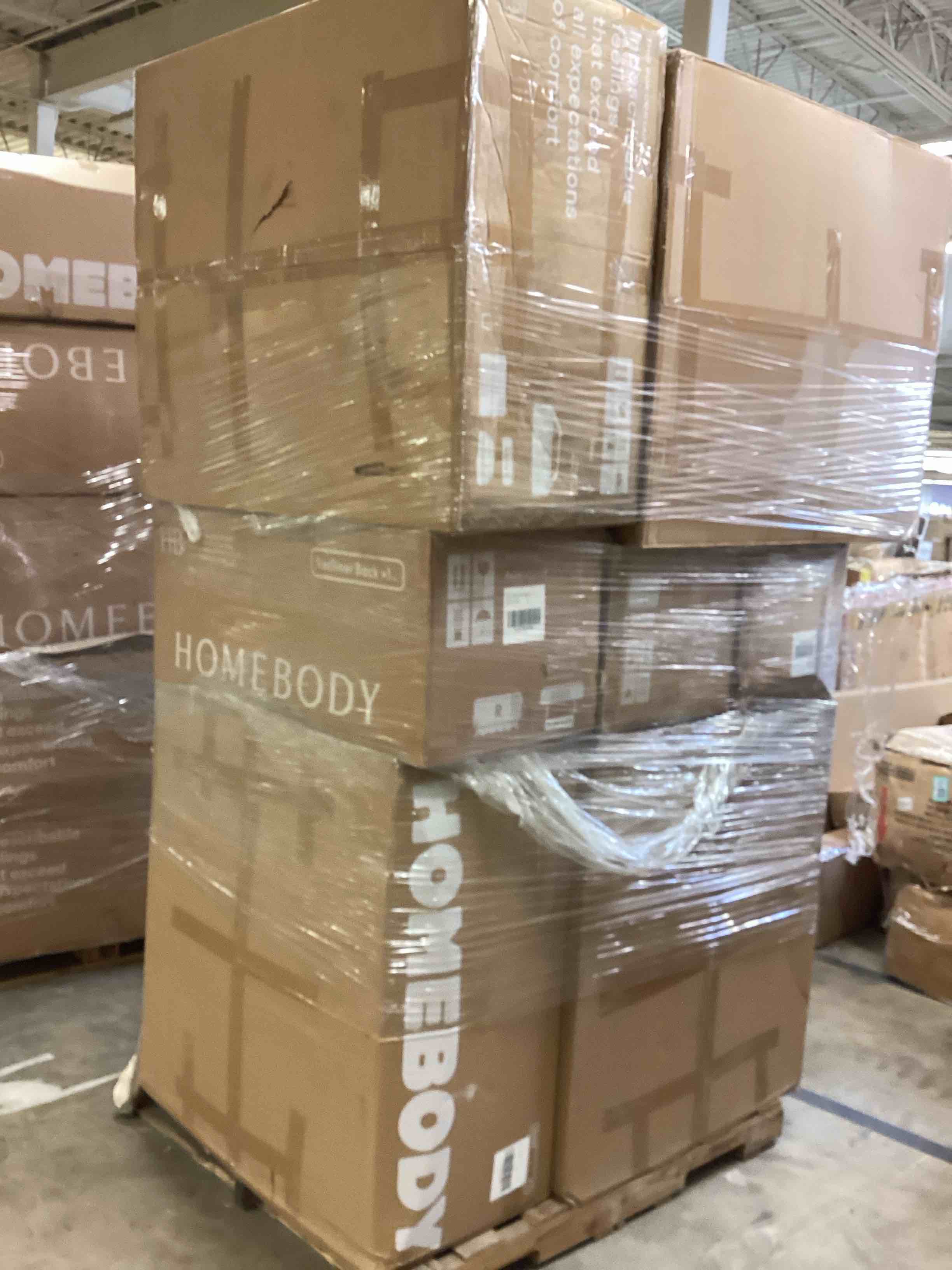 pallet lot of assorted homebody modules for modular sectional (color may vary)