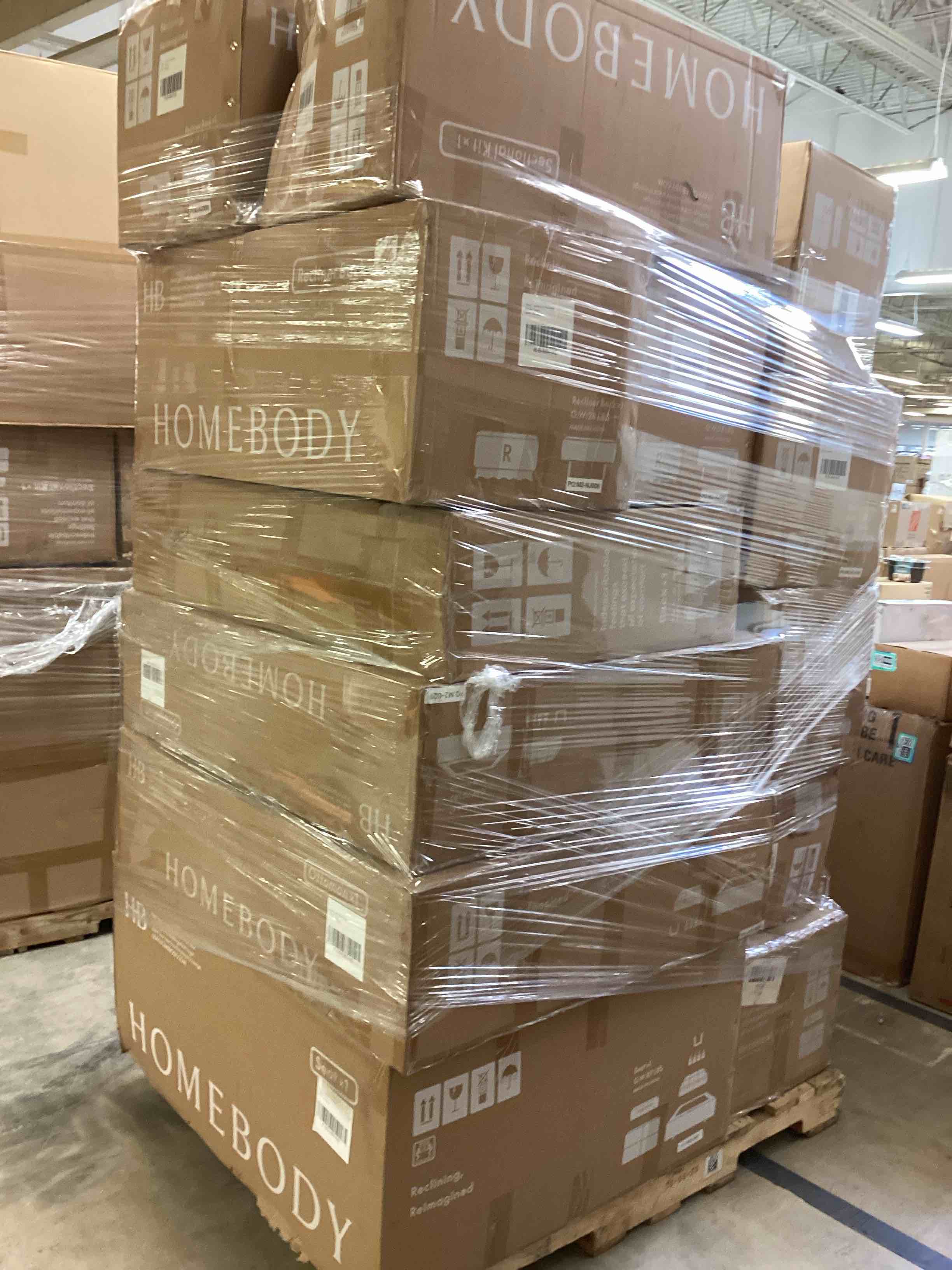 pallet lot of assorted homebody modules for modular sectional (color may vary)