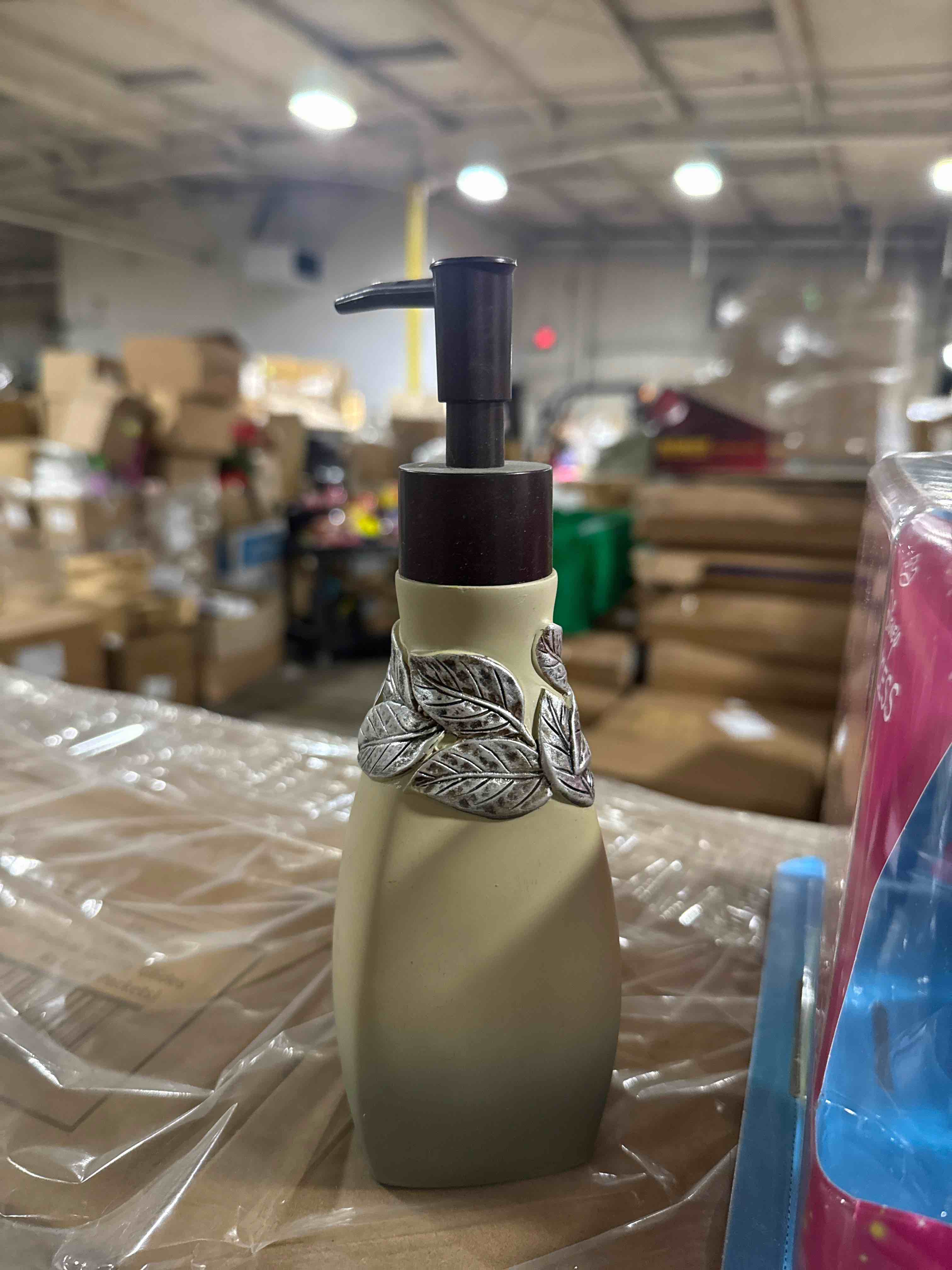 Condition photo showing Brand New for lot of 3 mainstays silver leaves soap/lotion dispenser