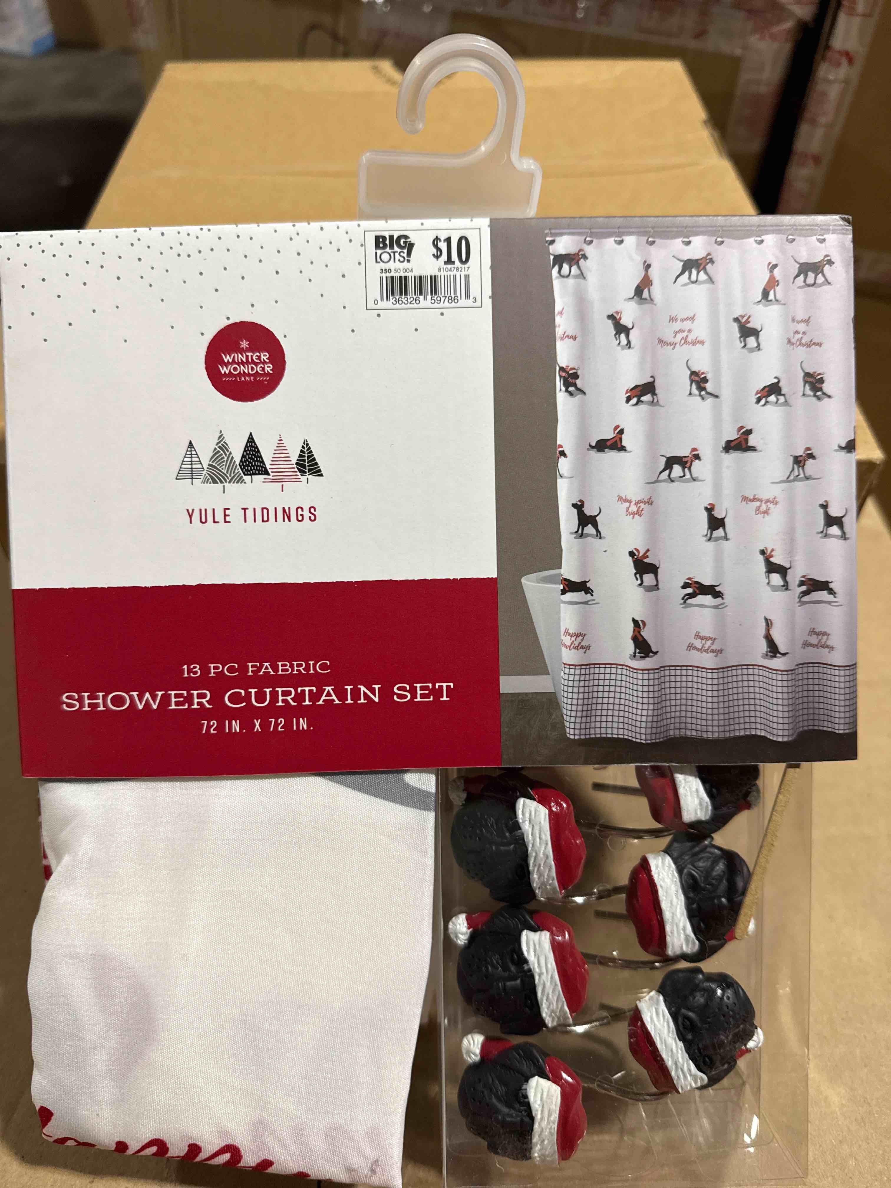 Condition photo showing Brand New for happy holidays shower curtain set 