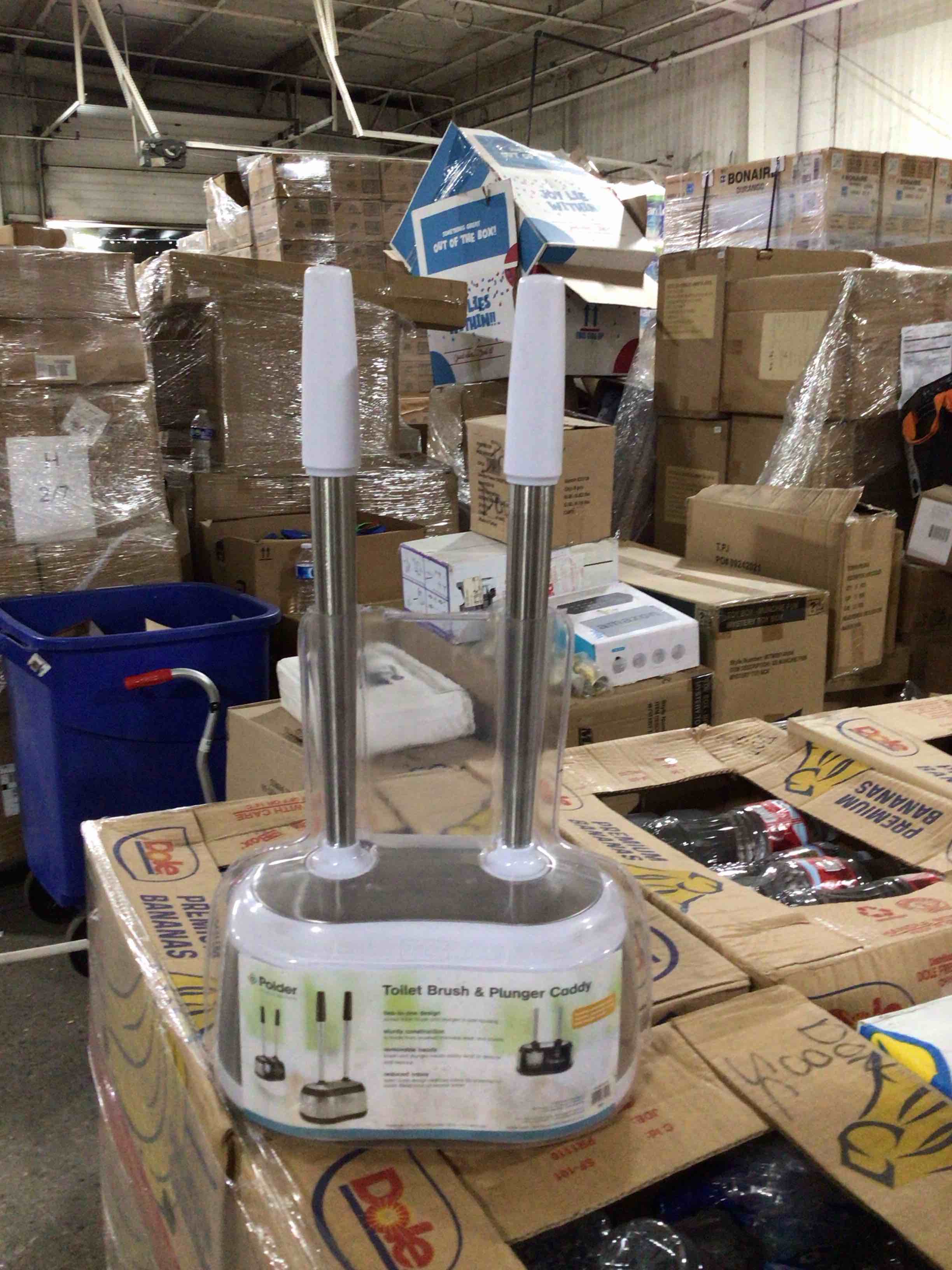 Condition photo showing Brand New for polder toilet brush and plunger caddy white/silver