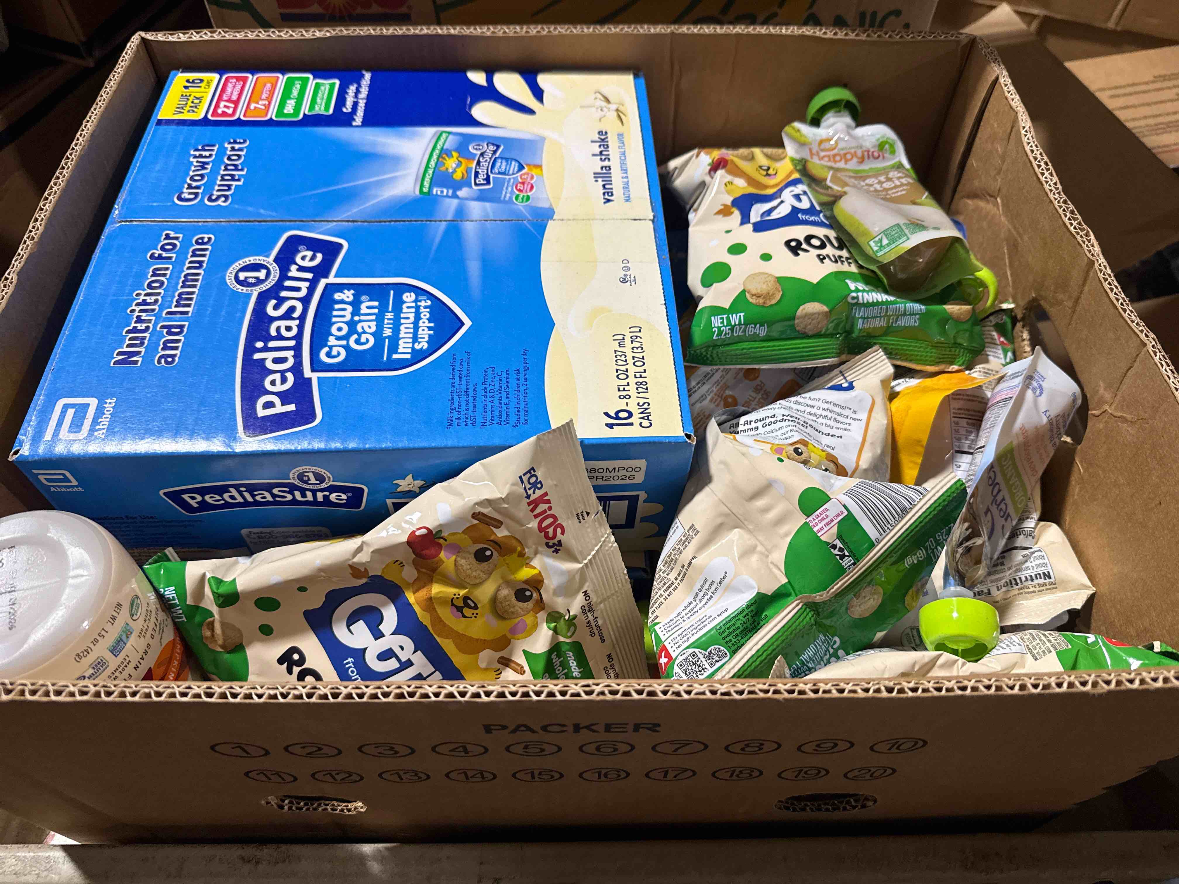 box lot assorted food
