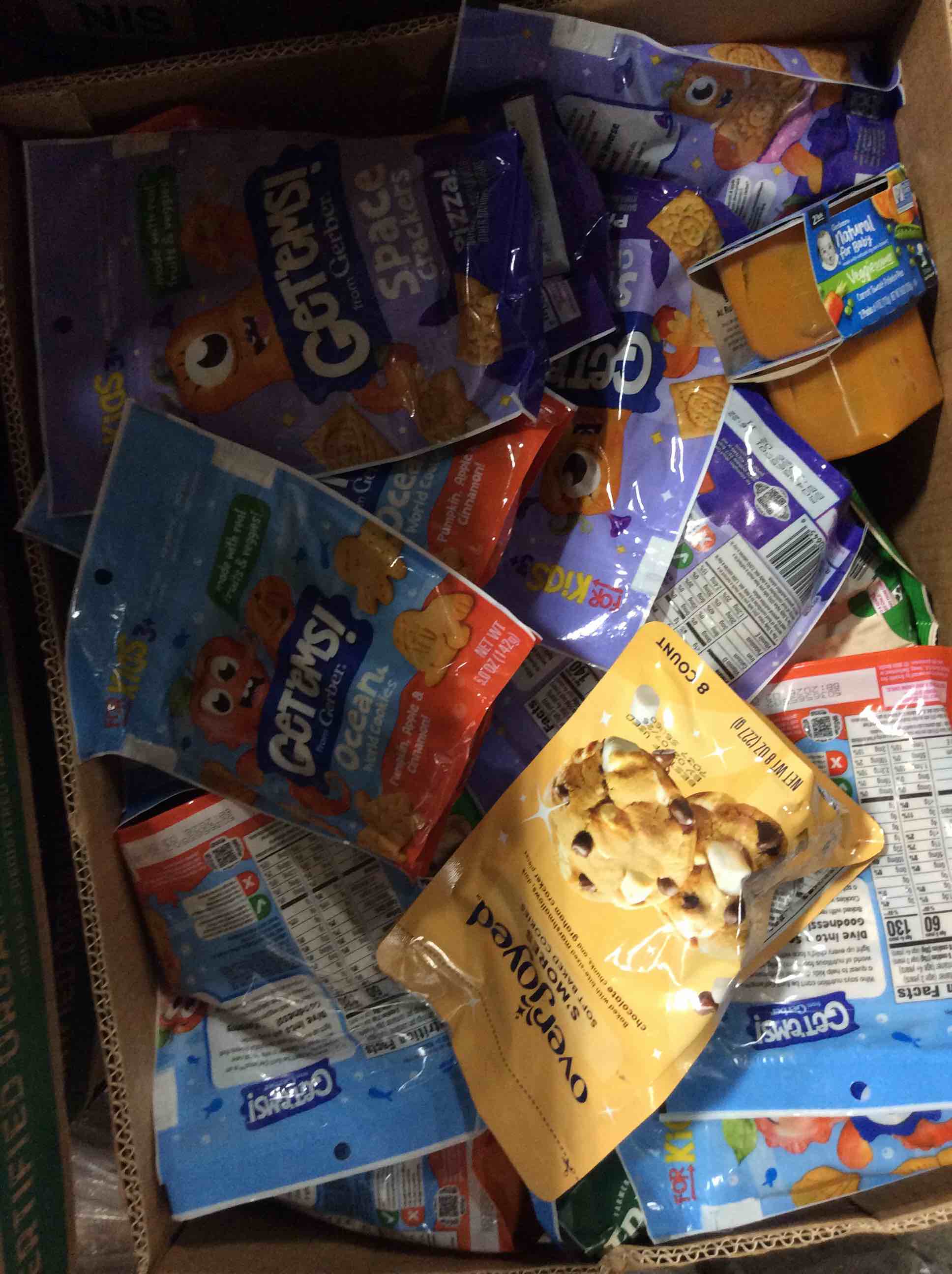 box lot of assorted food
