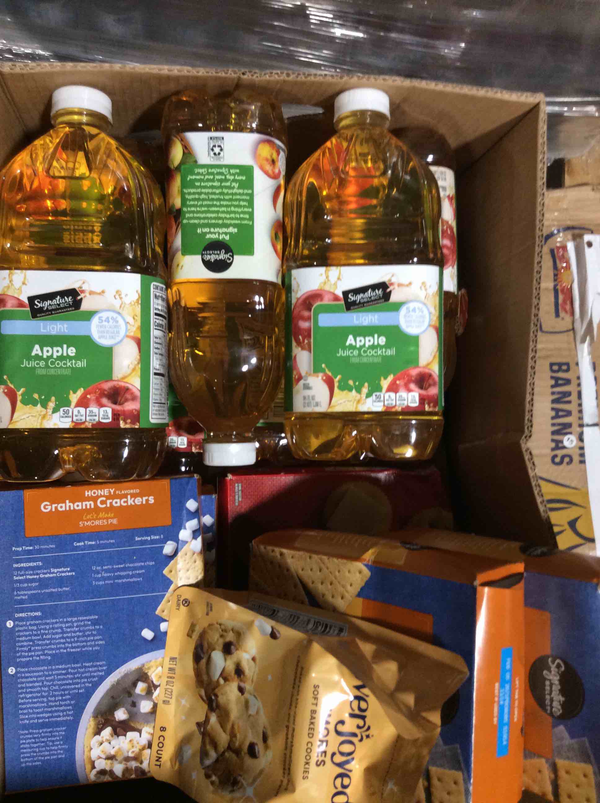 box lot of assorted food