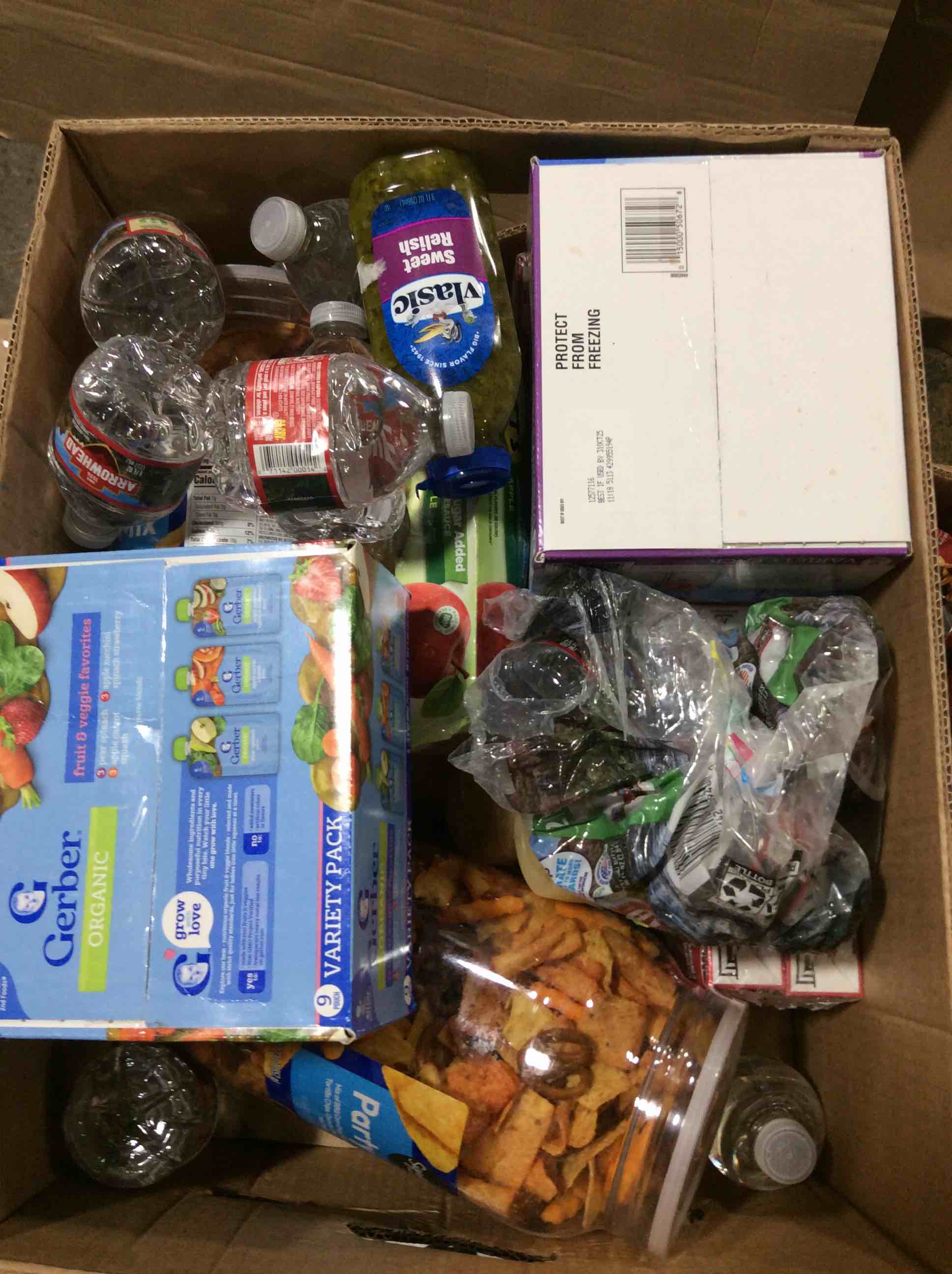 box lot of assorted food