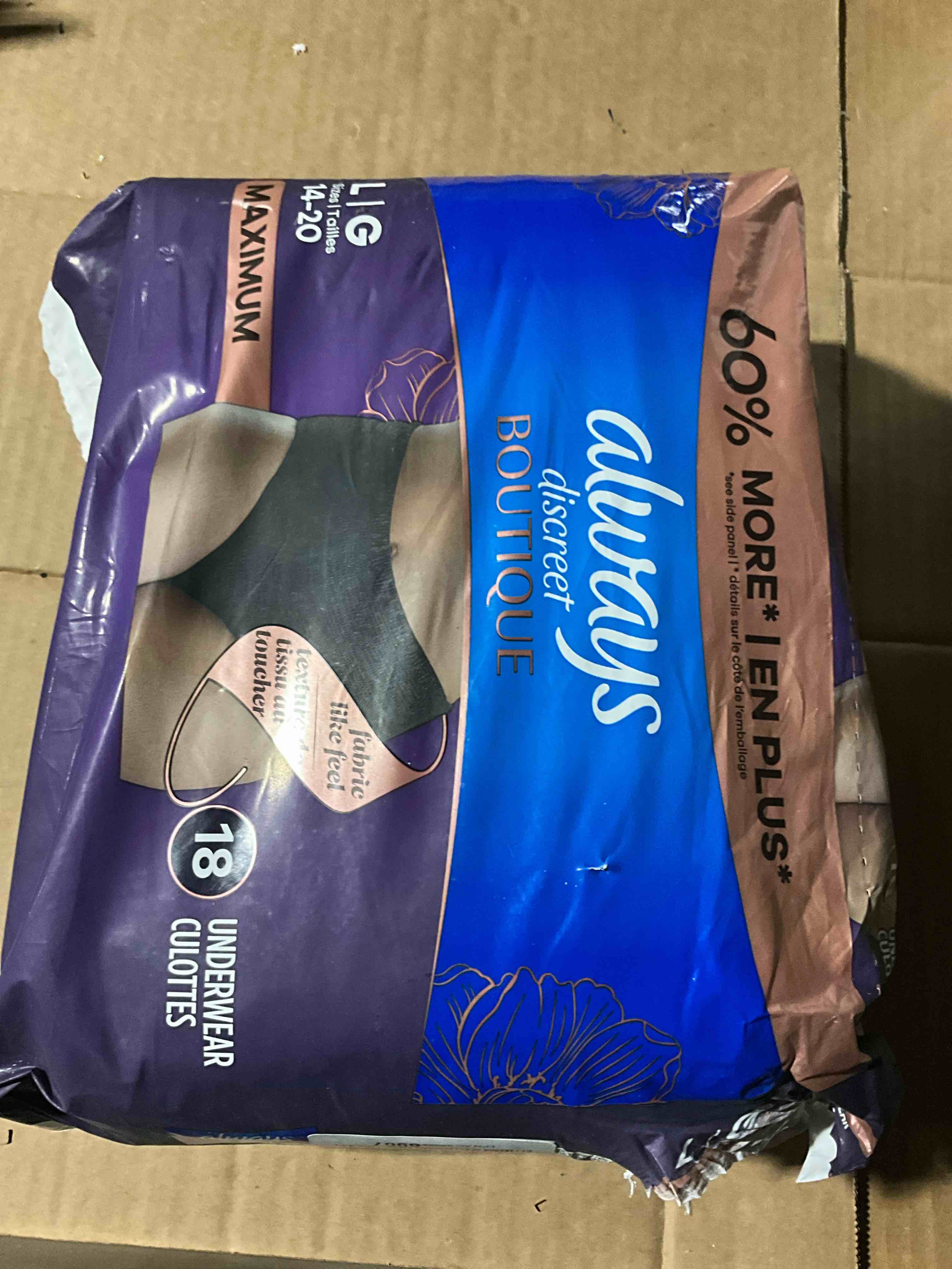 Always Discreet Boutique Incontinence and Postpartum Underwear for Women, Maximum Protection, Small/Medium, Black, 20 Count Visit the Always Discreet