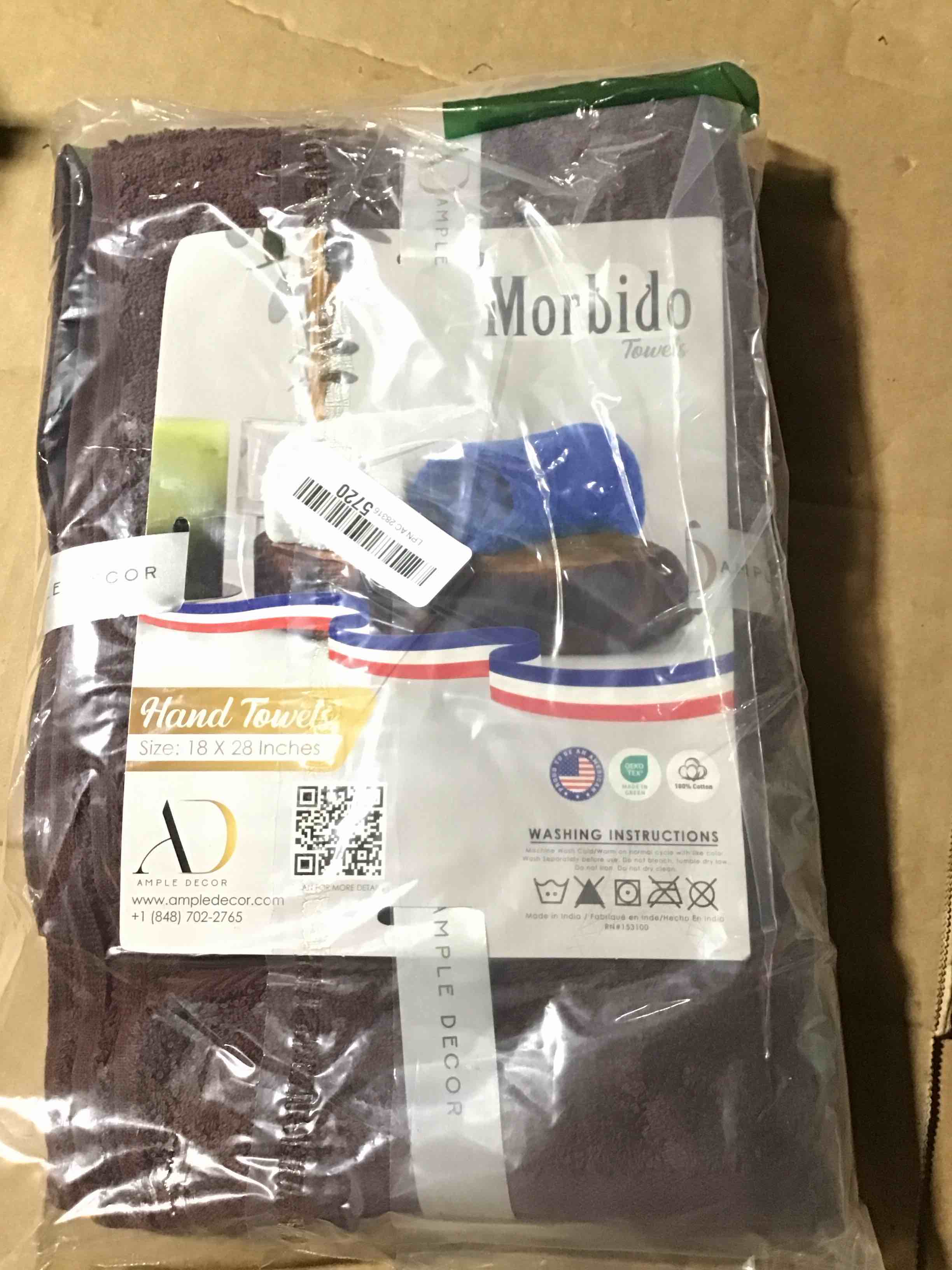 Ample Decor Hand Towel for Bathroom 18 X 28 Inch 600 GSM 100% Cotton, Soft Absorbent - 2 Pcs Brown Visit the Ample Decor Store