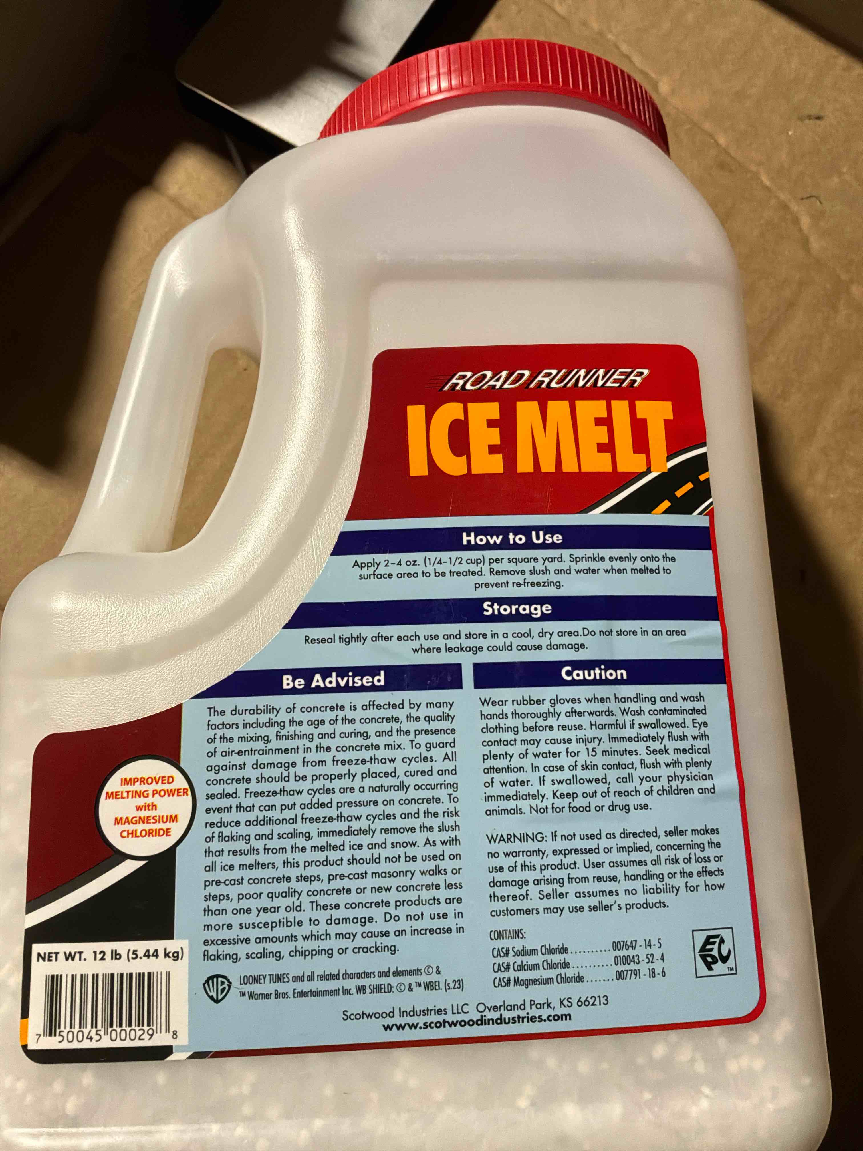 Condition photo showing New/Like New for Scotwood Industries 12J-RR Road Runner Premium Ice Melter, 12-Pound White 1 Count (Pack of 1)