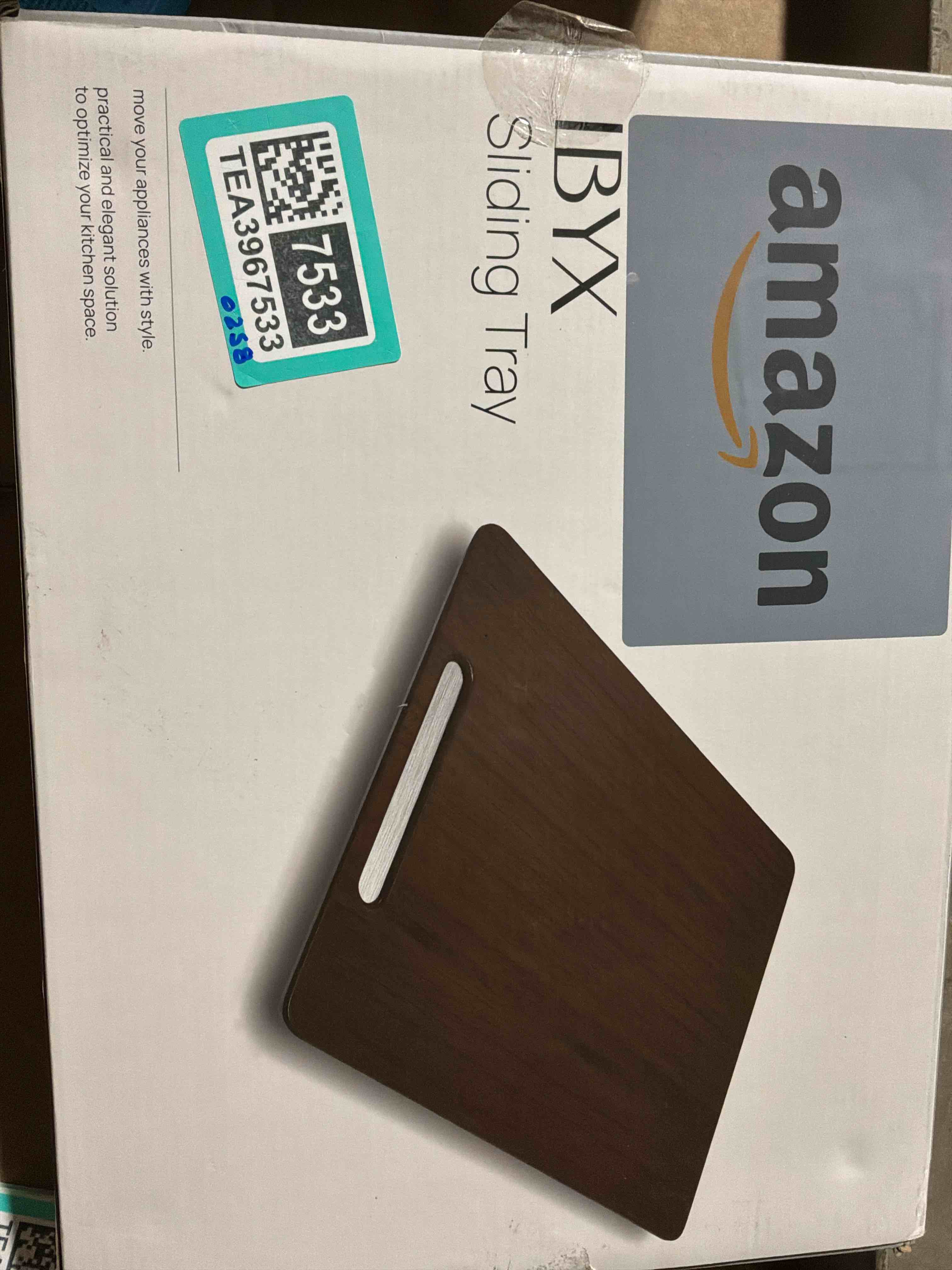 Ibyx Elegant Sliding Tray for Your Coffee Maker & Heavy Kitchen Appliances - Sturdy, Slides Easily from Under The Cabinet (Natural, 9.5”W x 14”D)