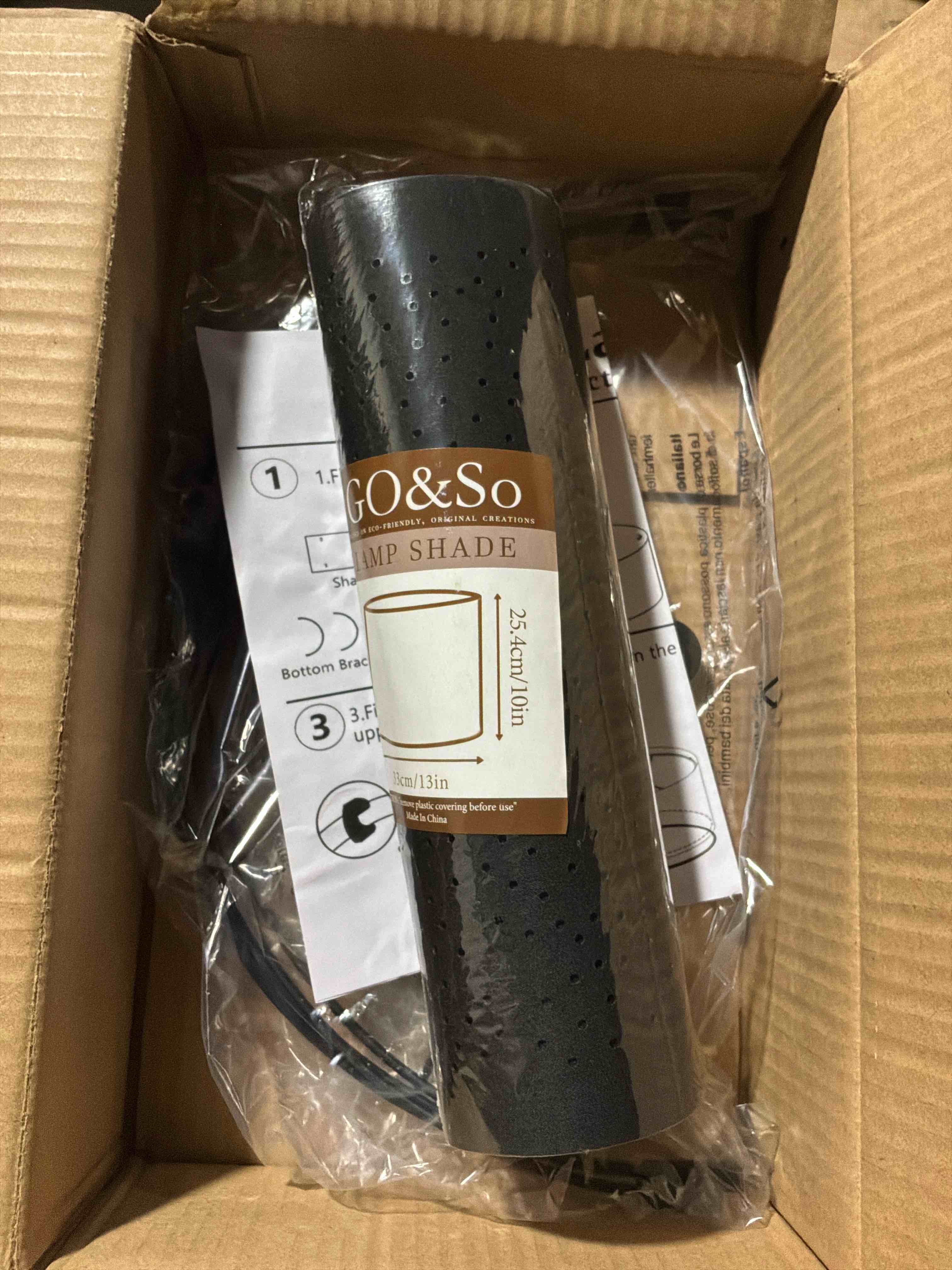 GO&SO Black Lamp Shades Set of 2, Drum Lamp Shade with Etching Crystal Design,13" Top x 13" Bottom x 10" High, Lamps Shades for Table Lamps, Floor Lamp, Pendant Light, Easy Assembly Black Lampshades