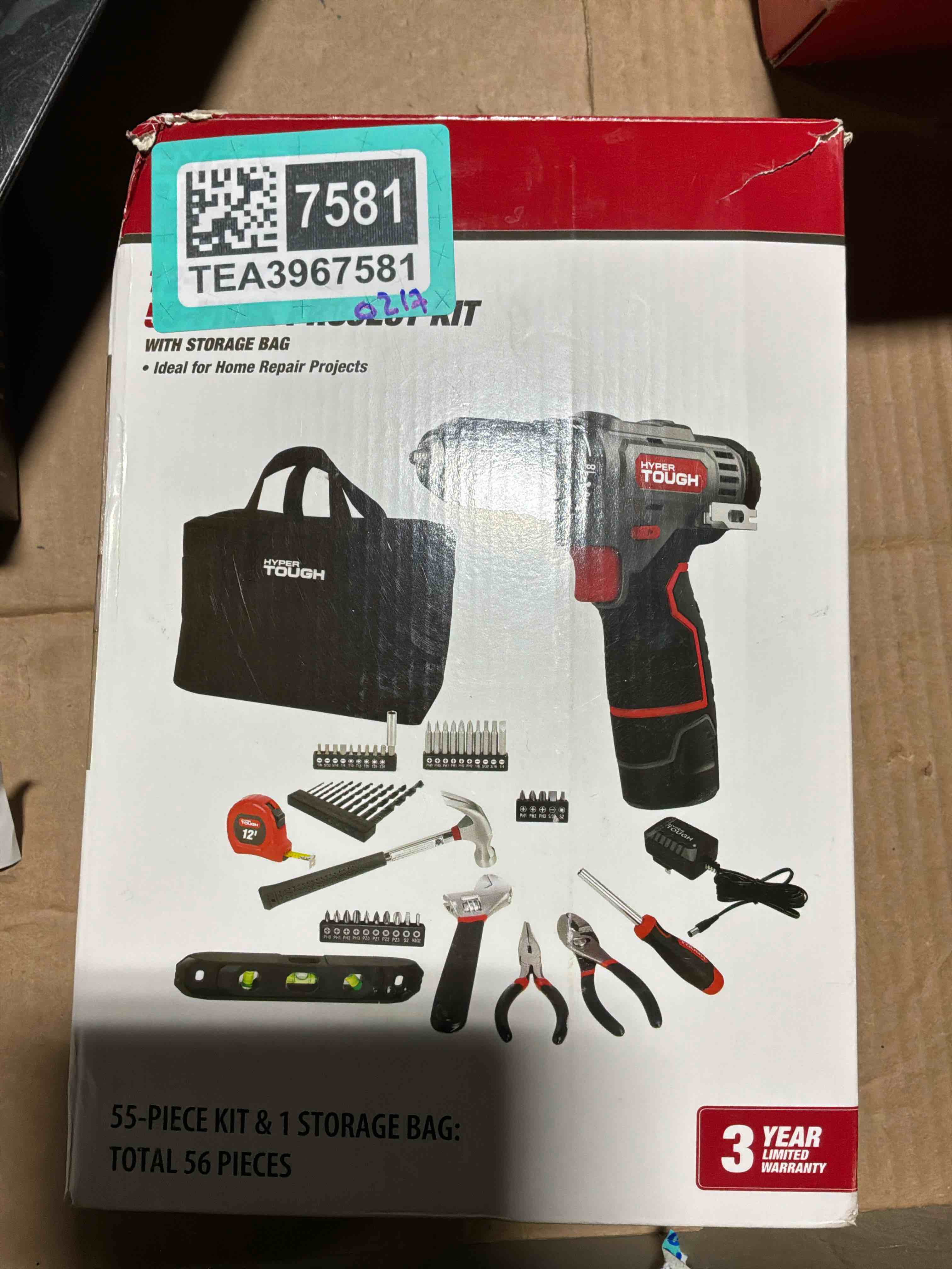 hyper tough 12v max cordless drill project kit, 55-piece, holiday gift