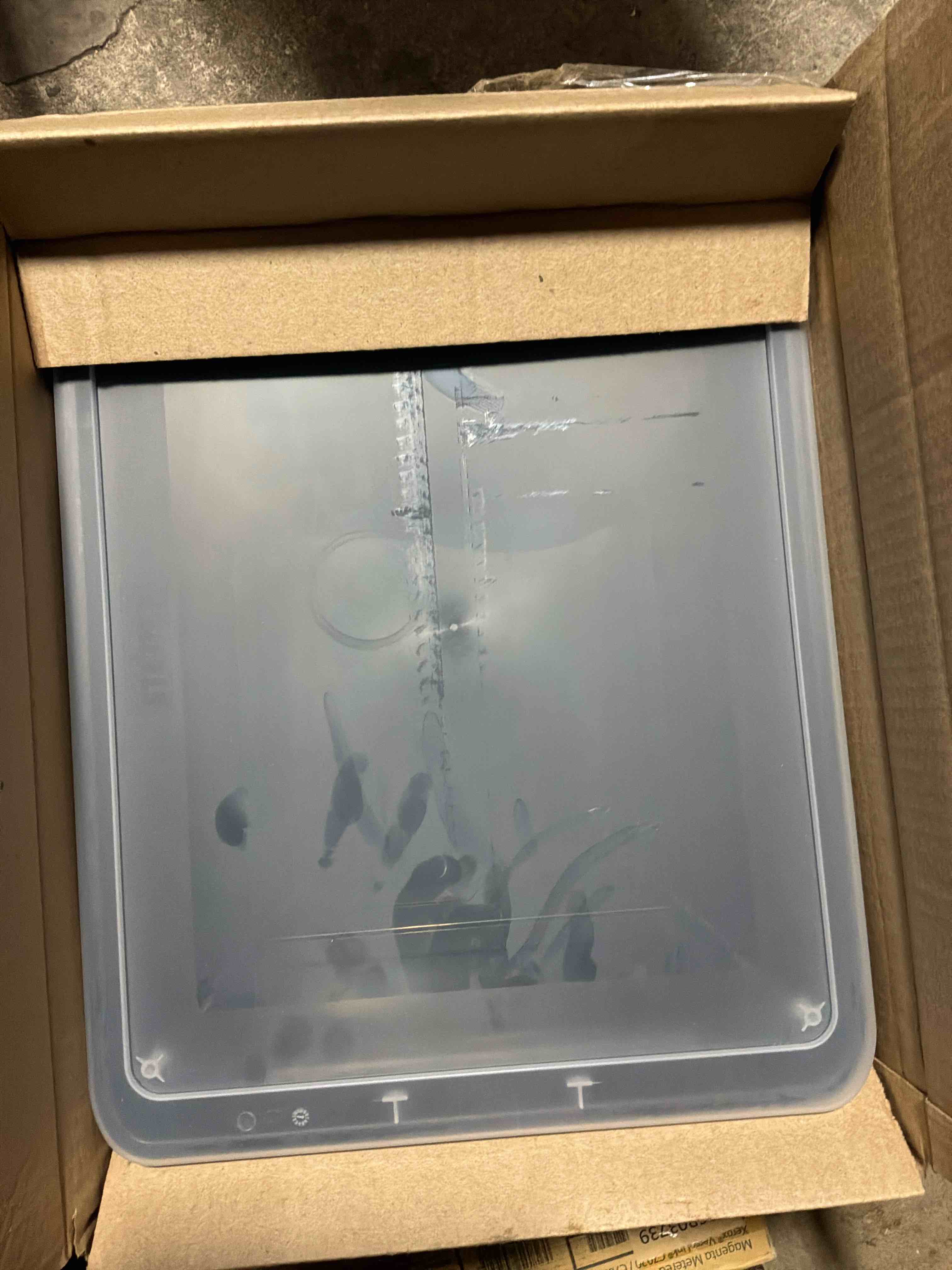 Office Depot Stackable File Tote Box, Letter/Legal Size, 10 13/16in.H x 14 1/8in.W x 18in.D, Blue/Clear, 170007 Brand: Office Depot