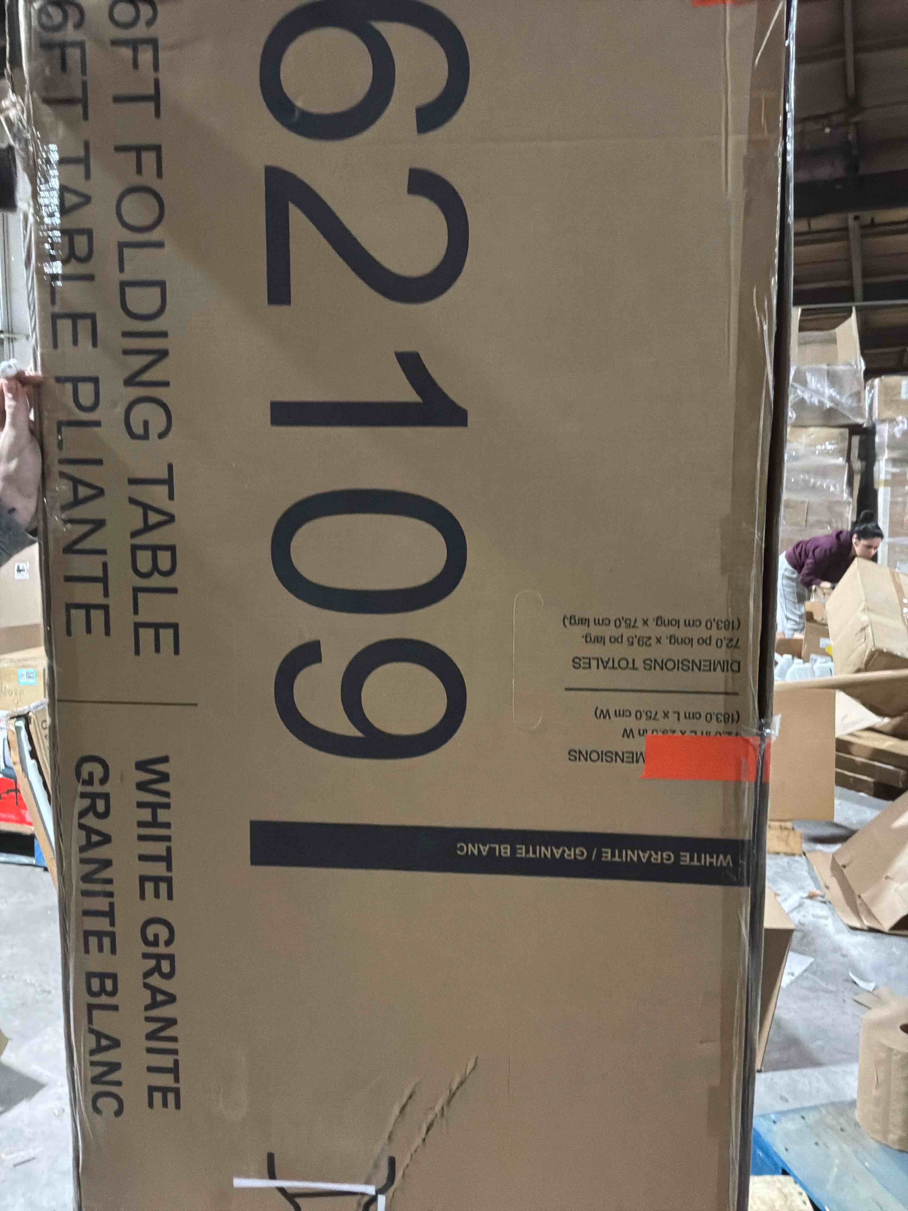 Upgraded 18% Thickened Folding Table 6ft Made of HDPE Plastic, Heavy Duty (25lb), Stable Thicker Legs, Dining Indoor Outdoor for Camping, Picnic and Party (White